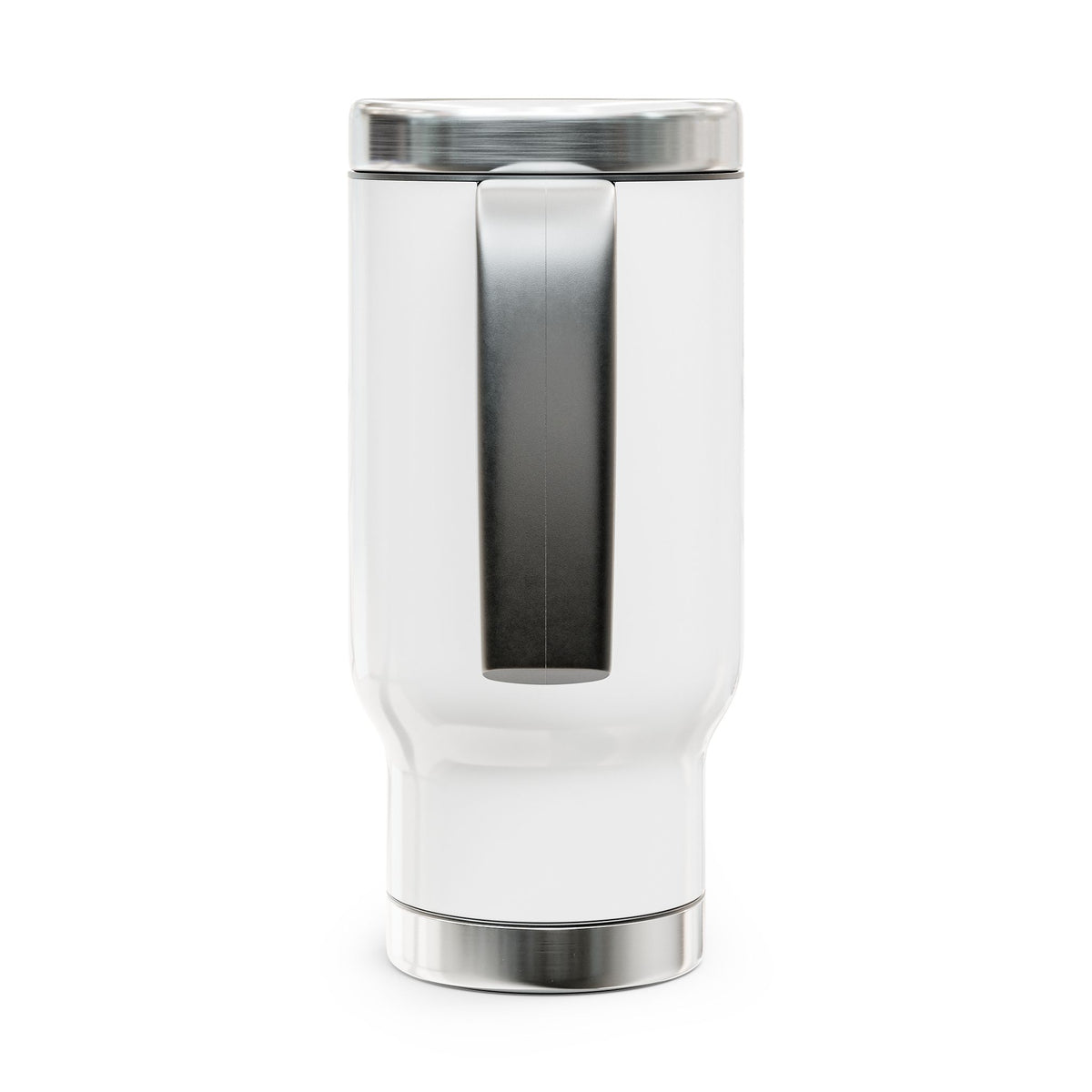 Funny stainless steel travel mug with "Sir, You Can't Park Here" text, 14oz coffee cup designed for truck drivers.