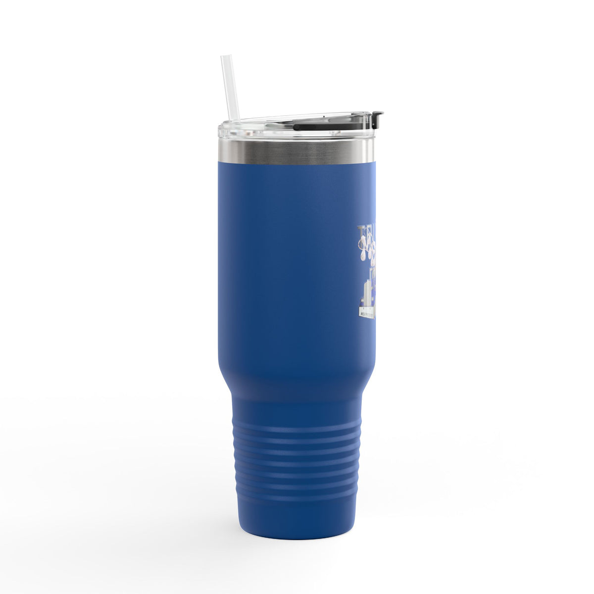 Dark gray Printify 40oz insulated travel mug designed for truckers, featuring a durable, spill-proof construction for on-the-go use.