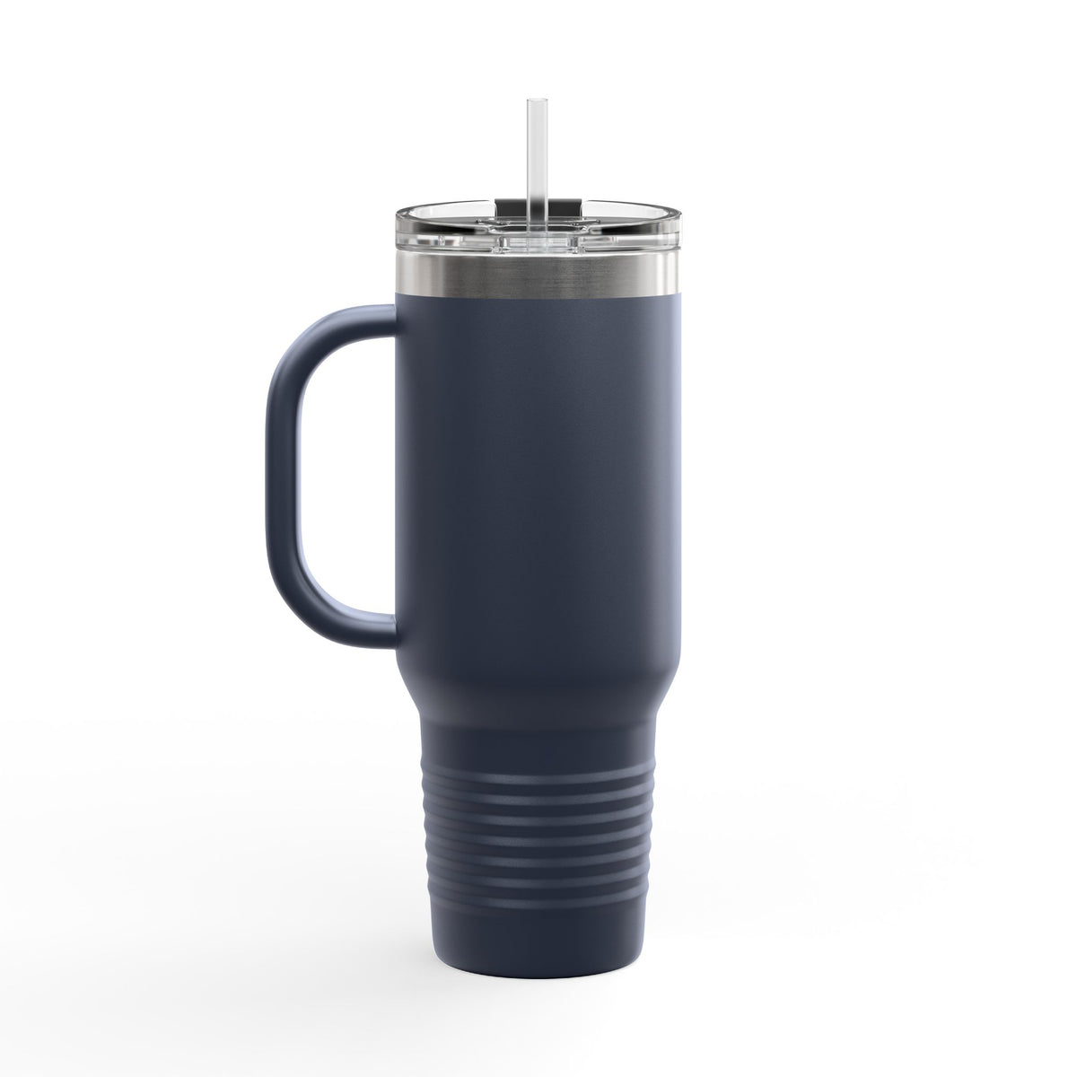 Dark gray Printify 40oz insulated travel mug designed for truckers, featuring a durable, leak-proof construction for hot and cold beverages.