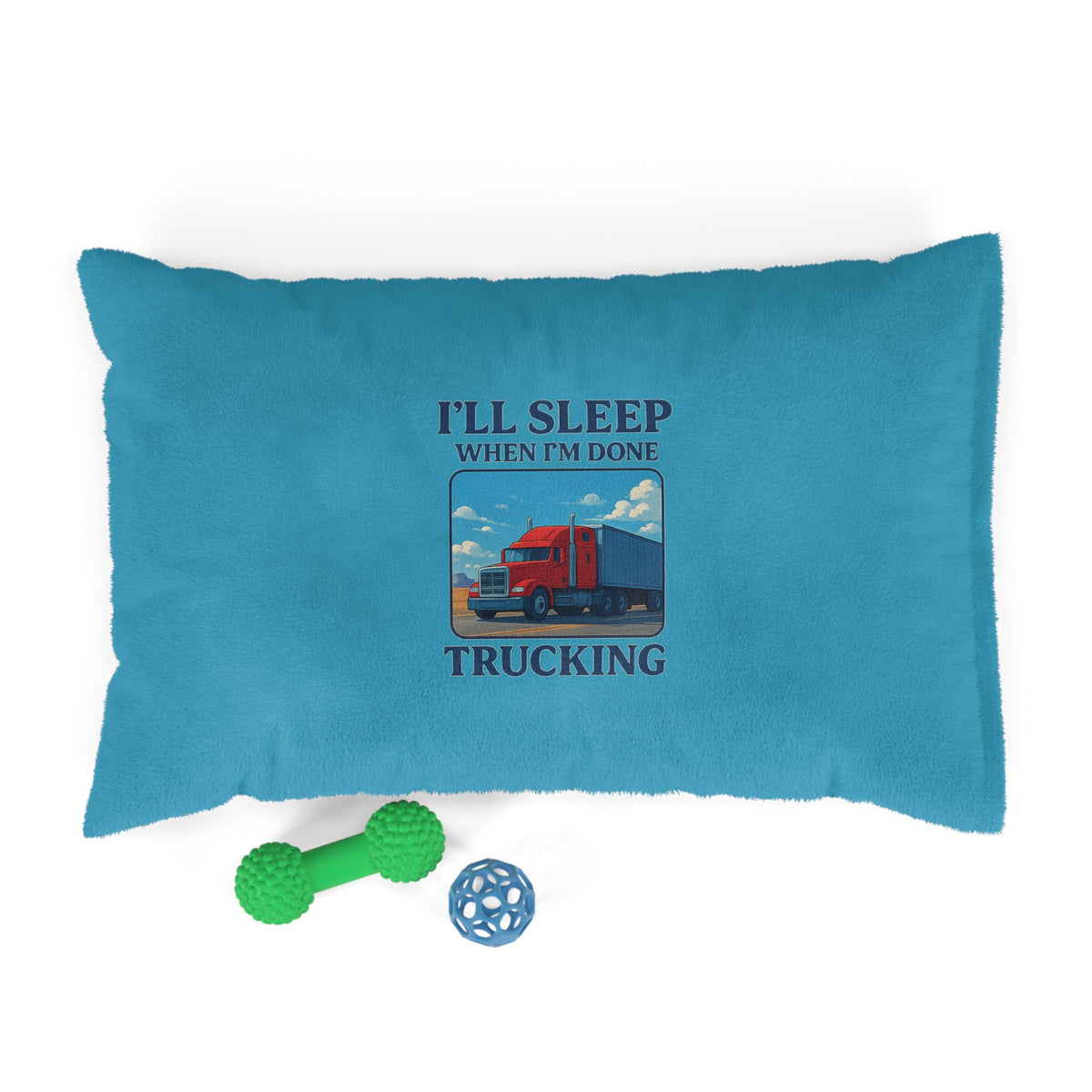 Comfortable trucking-themed pet bed by Printify featuring a cozy design for small pets, perfect for cats and dogs.