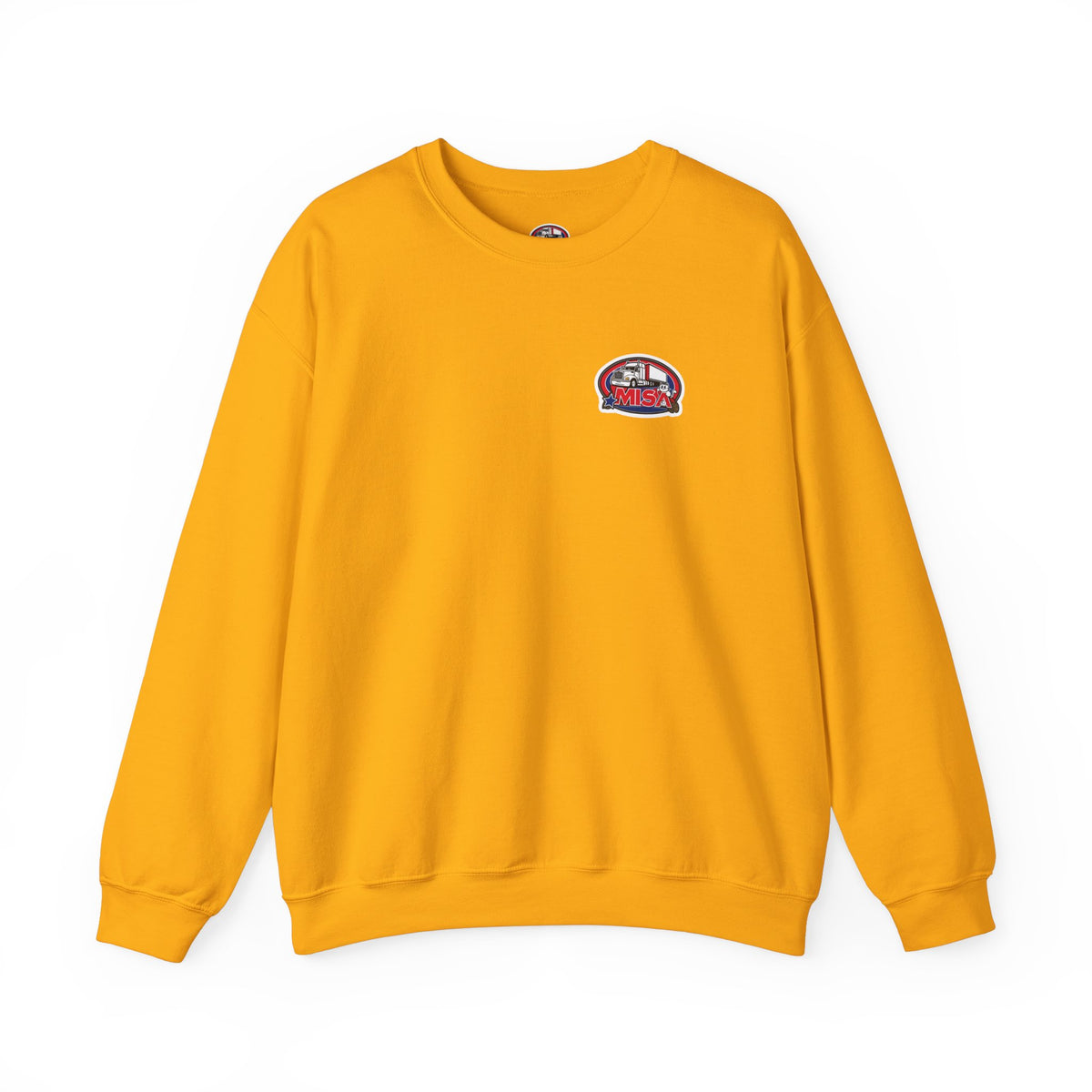 Unisex patriotic crewneck sweatshirt by Printify featuring "We Drive America's Economy" design in ash color.