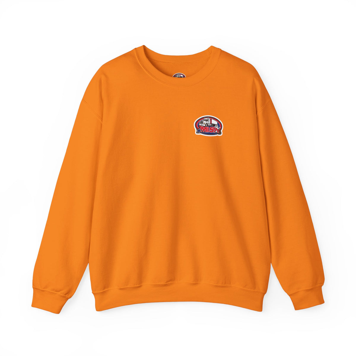 Patriotic unisex crewneck sweatshirt by Printify with "We Drive America's Economy" design, featuring a casual ash-colored fabric.