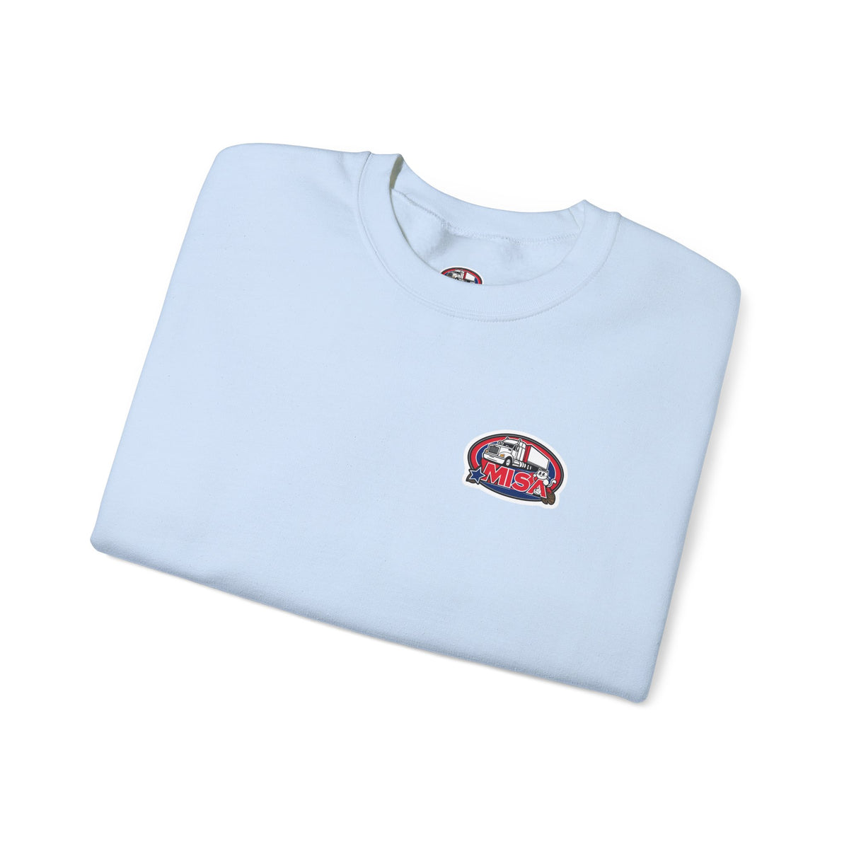 Unisex ash crewneck sweatshirt with patriotic "We Drive America's Economy" design by Printify, casual and comfortable.