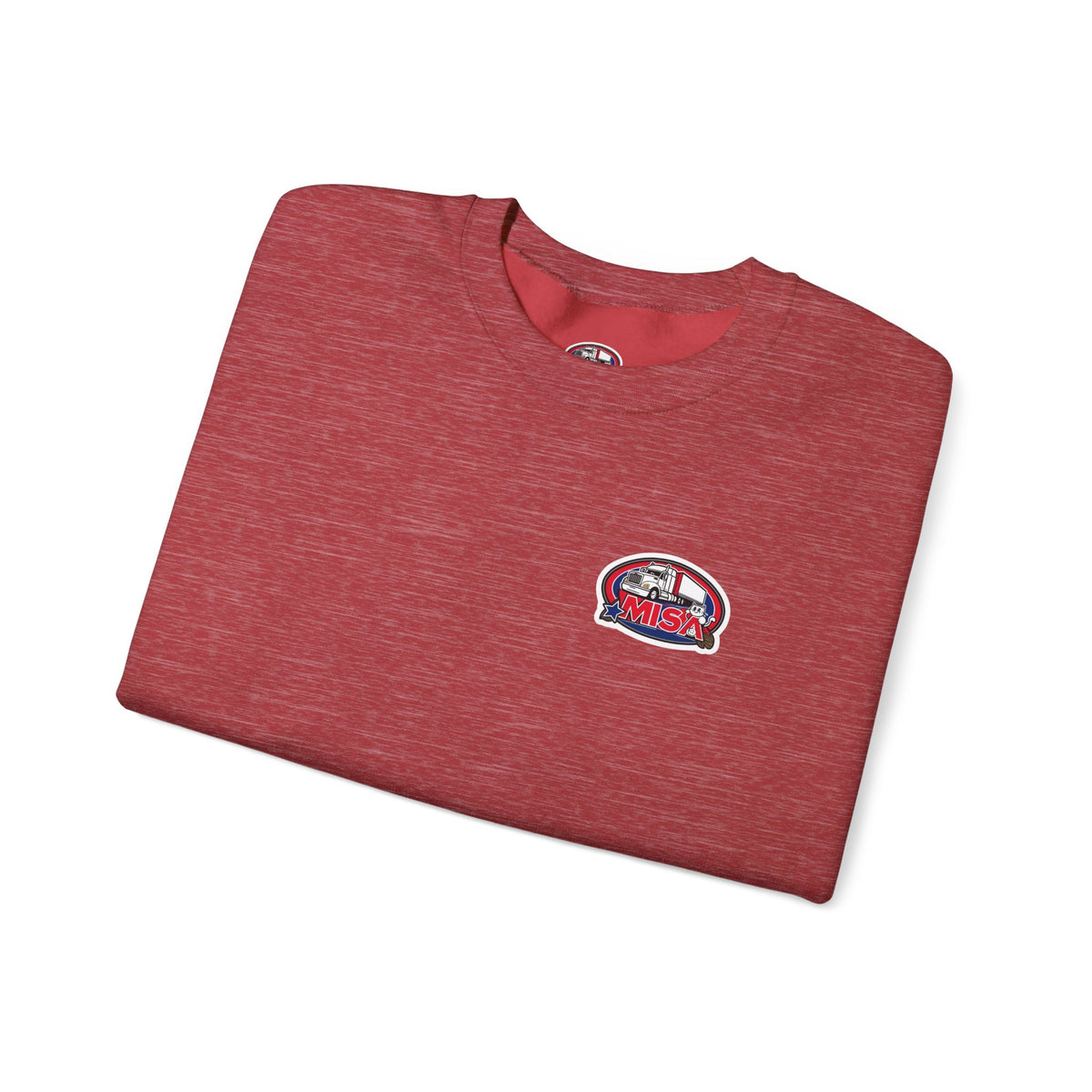 Patriotic unisex crewneck sweatshirt by Printify with "We Drive America's Economy" design in ash color.