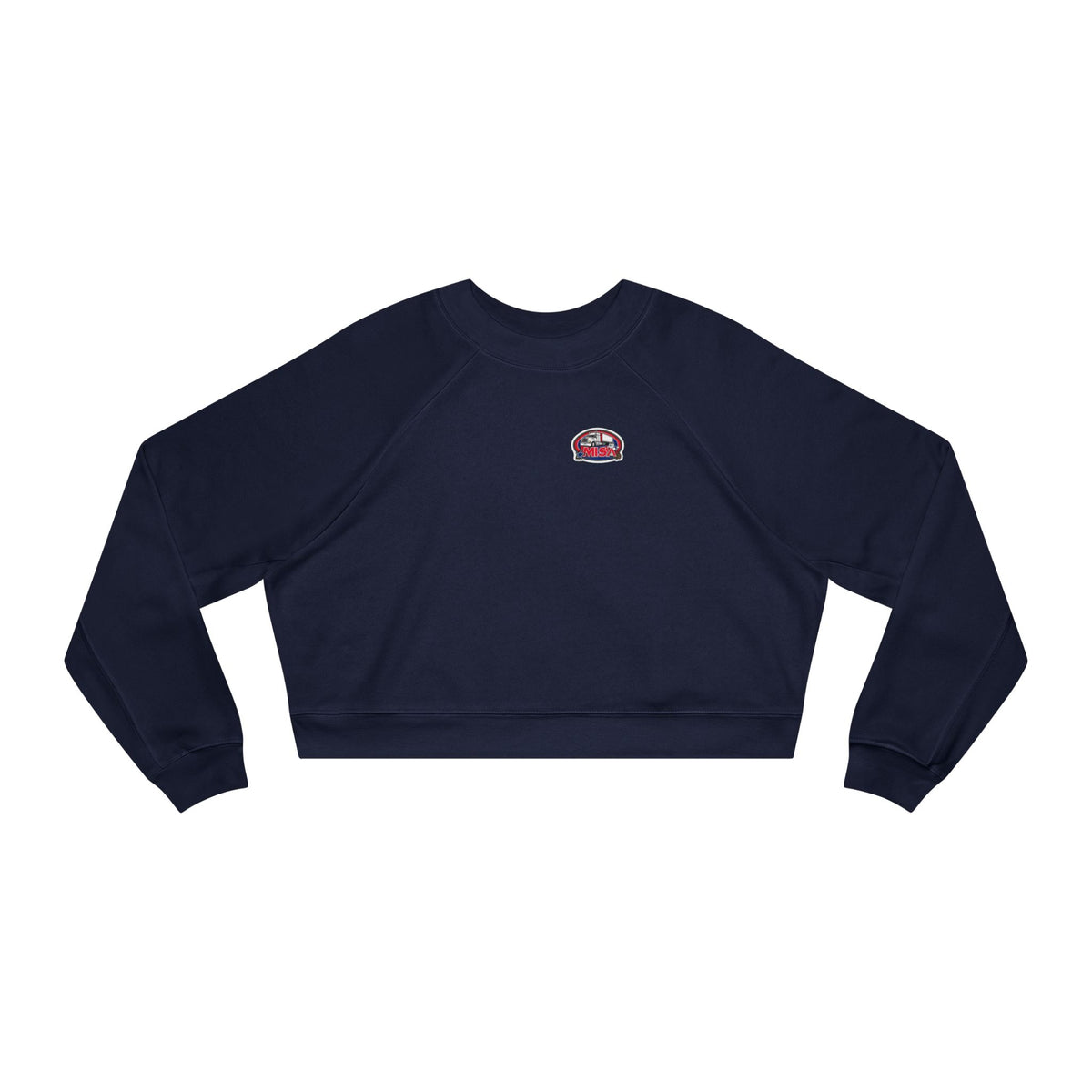 Black women's cropped fleece sweatshirt by Printify featuring a fun graphic design, cozy and stylish for casual wear.