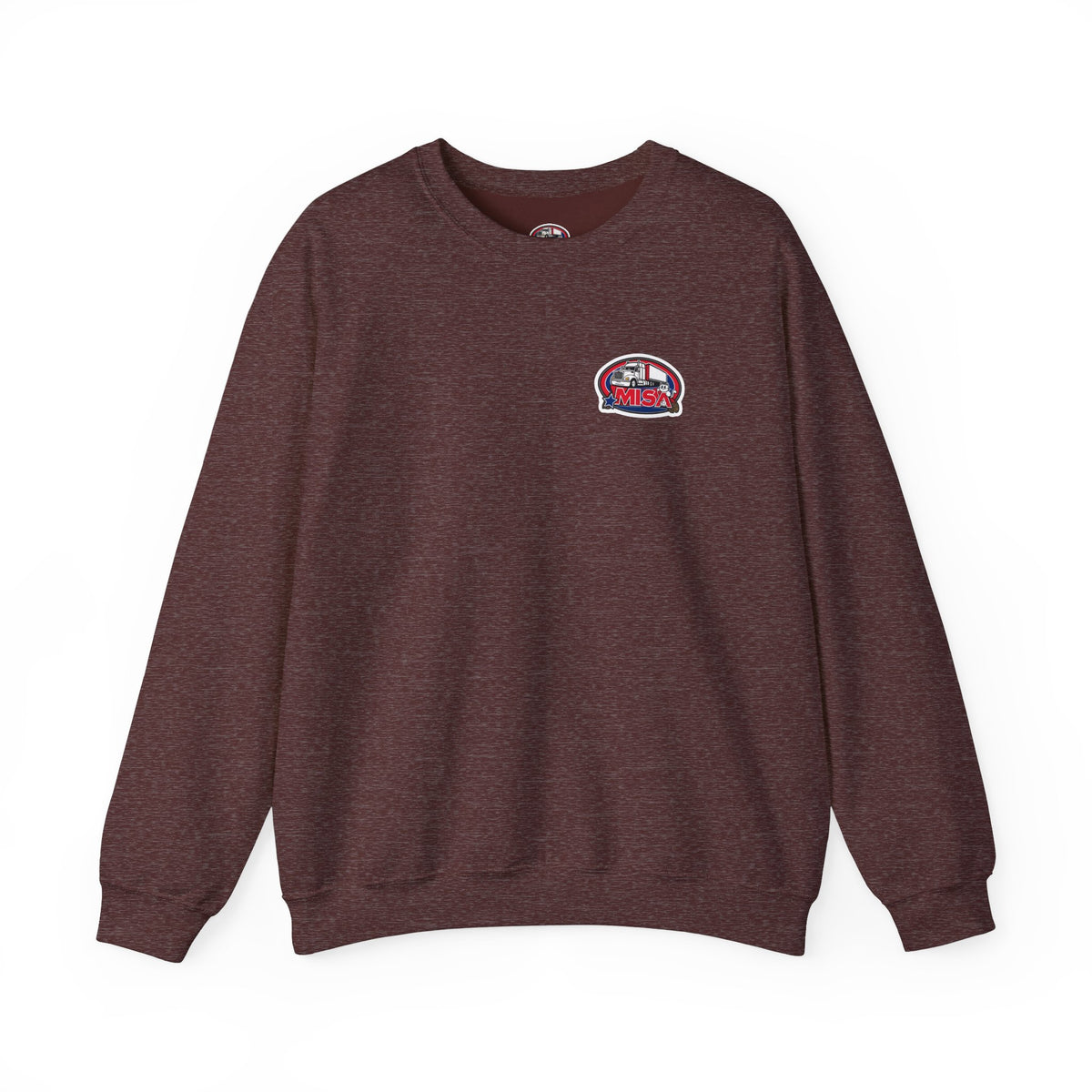 Unisex patriotic eagle sweatshirt in charcoal with "We Drive America's Economy" text, heavy blend crewneck by Printify.