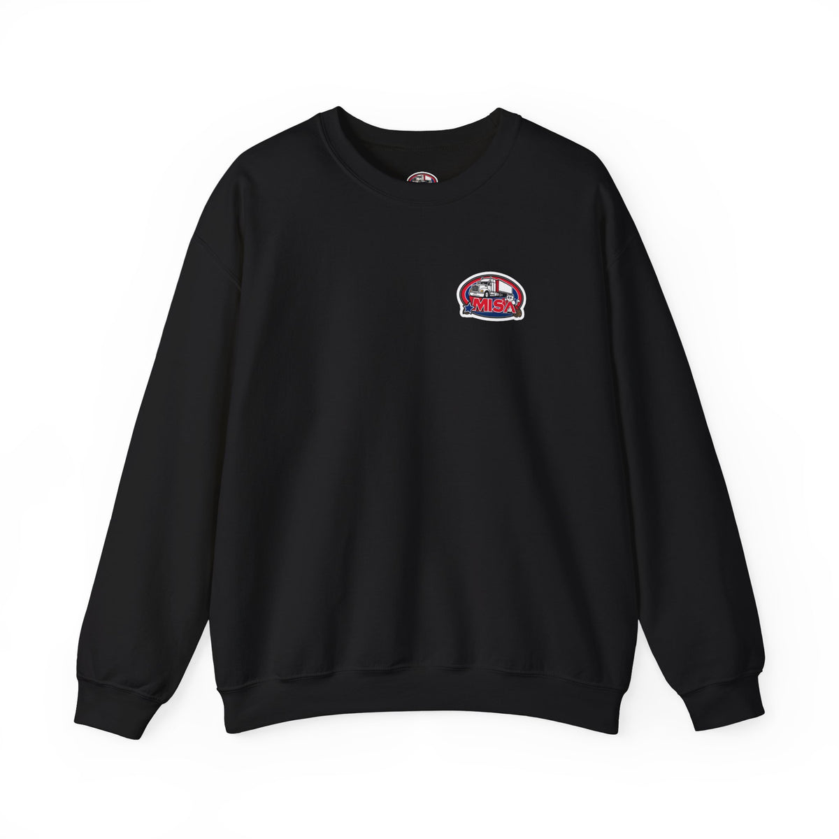 Unisex charcoal patriotic eagle sweatshirt by Printify featuring bold eagle graphic and "We Drive America's Economy" text.