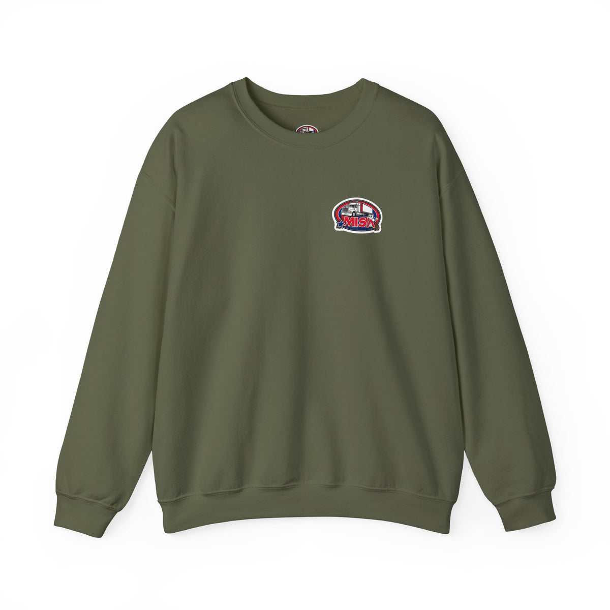 Unisex patriotic eagle sweatshirt in charcoal with bold "We Drive America's Economy" text, featuring a large eagle graphic on the front.