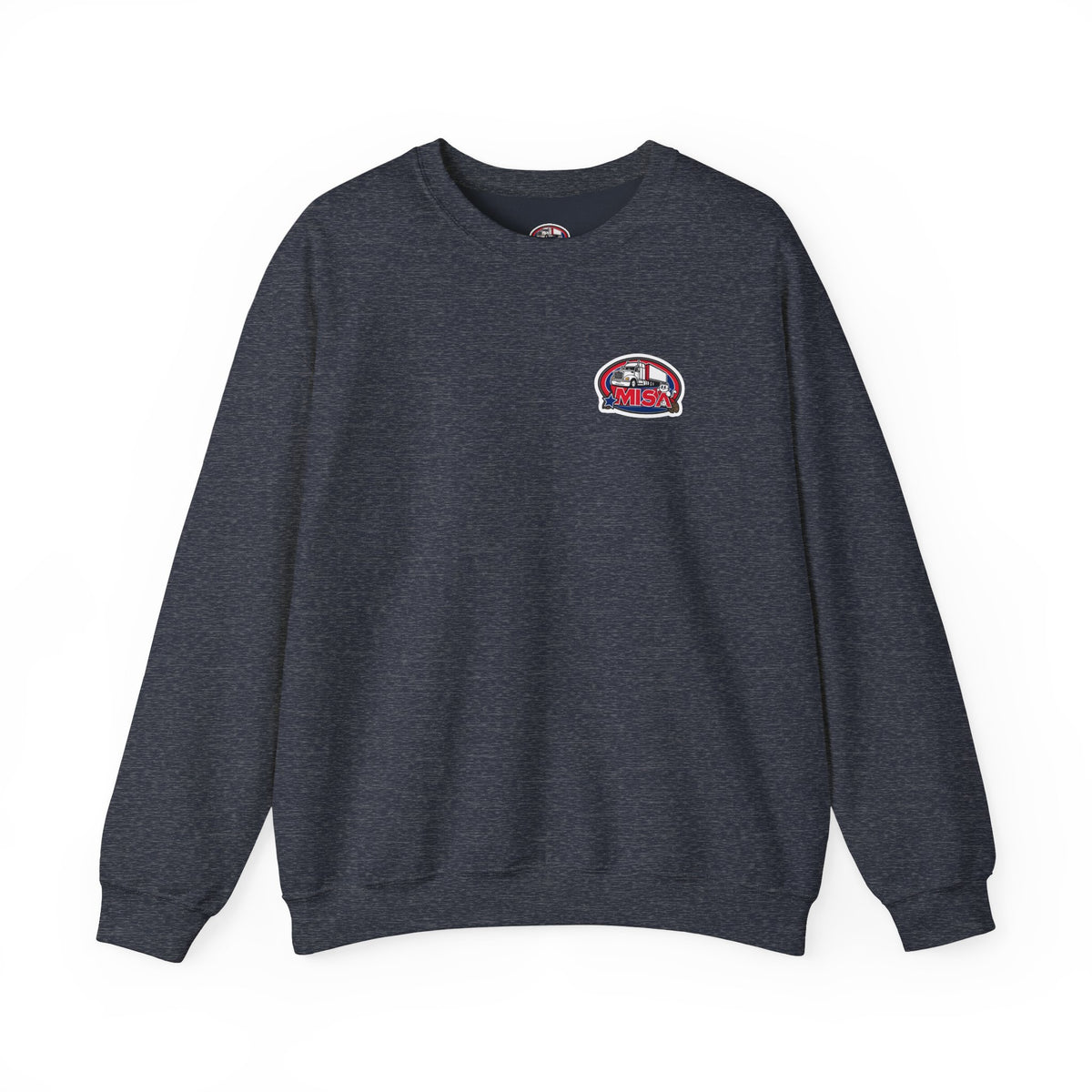Charcoal unisex patriotic eagle sweatshirt by Printify featuring bold "We Drive America's Economy" design on heavy blend crewneck.