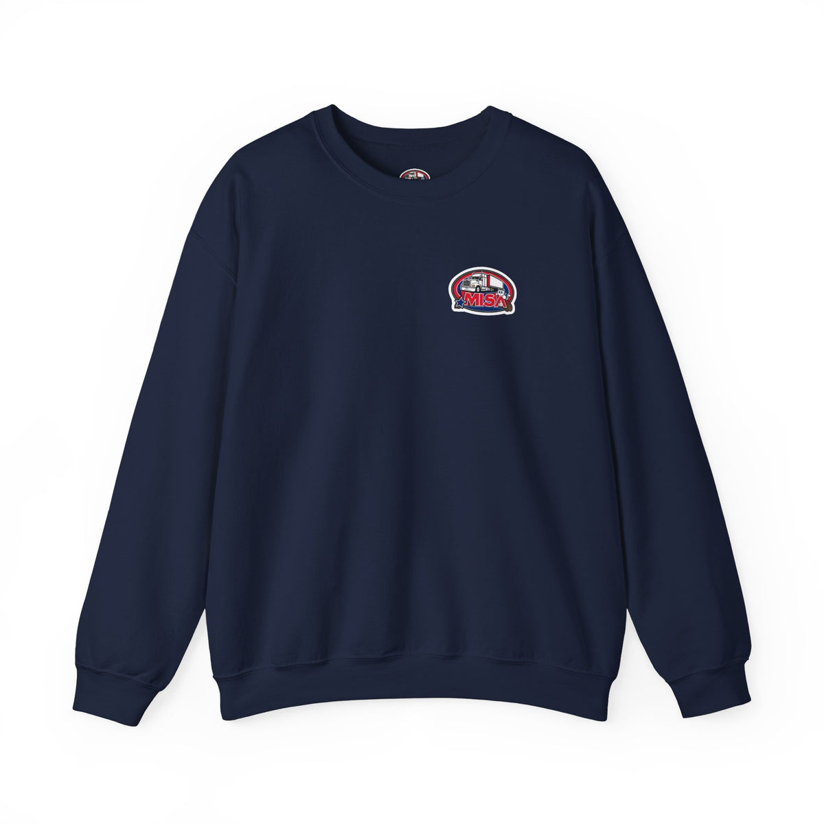 Unisex charcoal patriotic eagle sweatshirt by Printify featuring bold "We Drive America's Economy" text on the front.