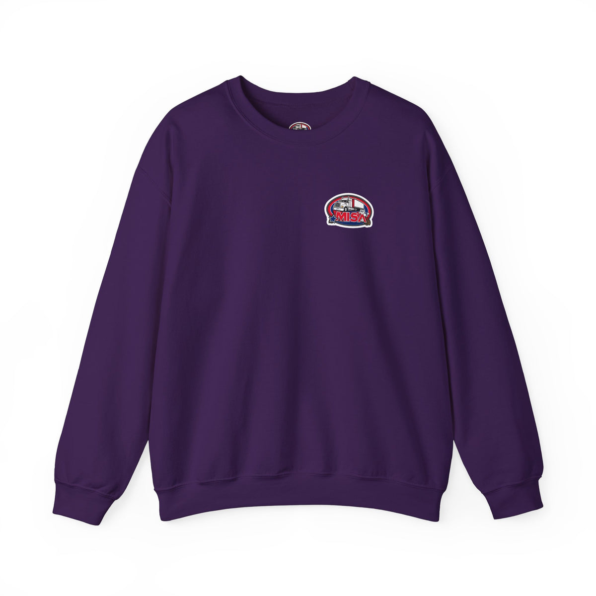 Unisex patriotic eagle sweatshirt in charcoal with "We Drive America's Economy" text, heavy blend crewneck, by Printify.