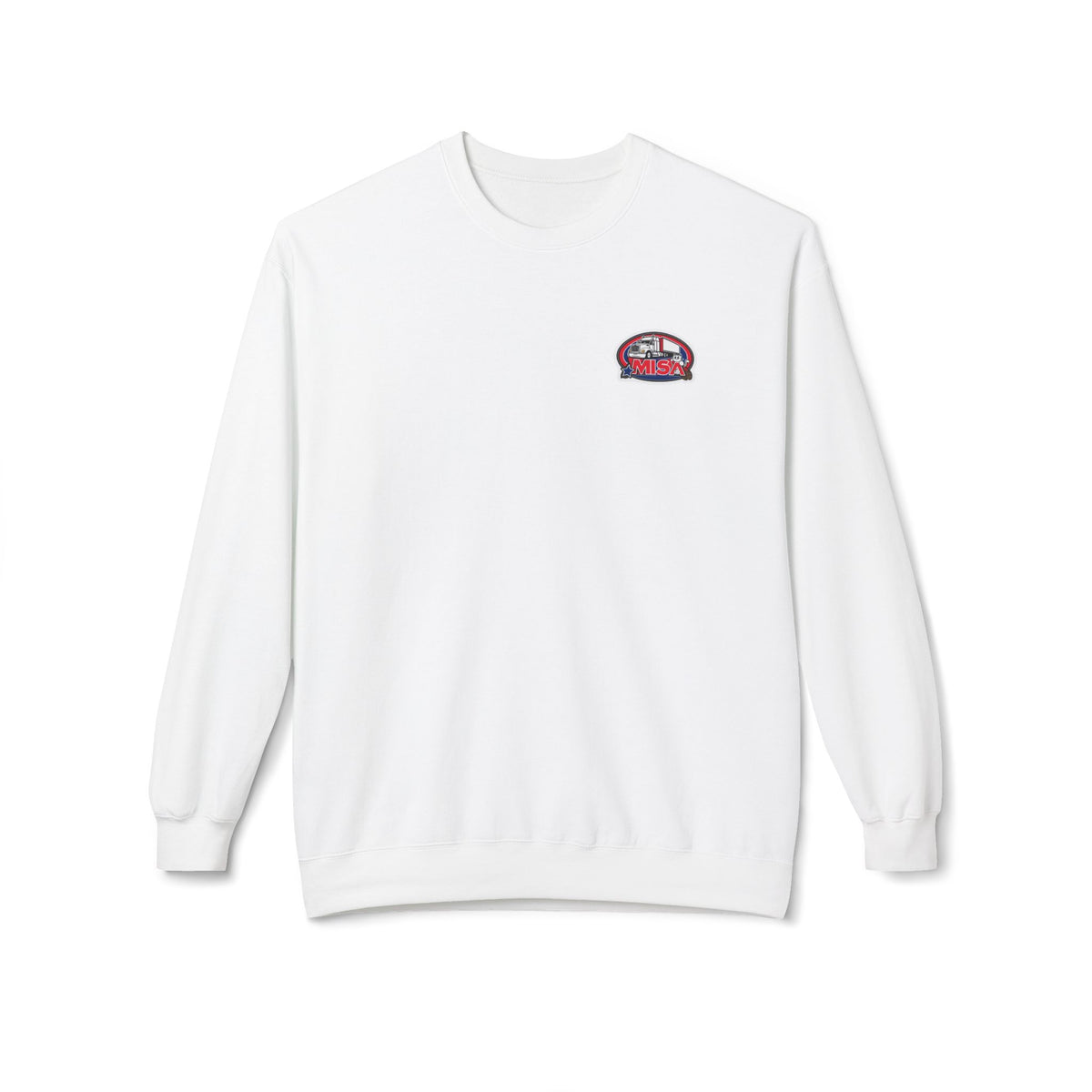 Charcoal unisex midweight fleece crewneck sweatshirt by Printify, showing soft, cozy fabric and classic fit.