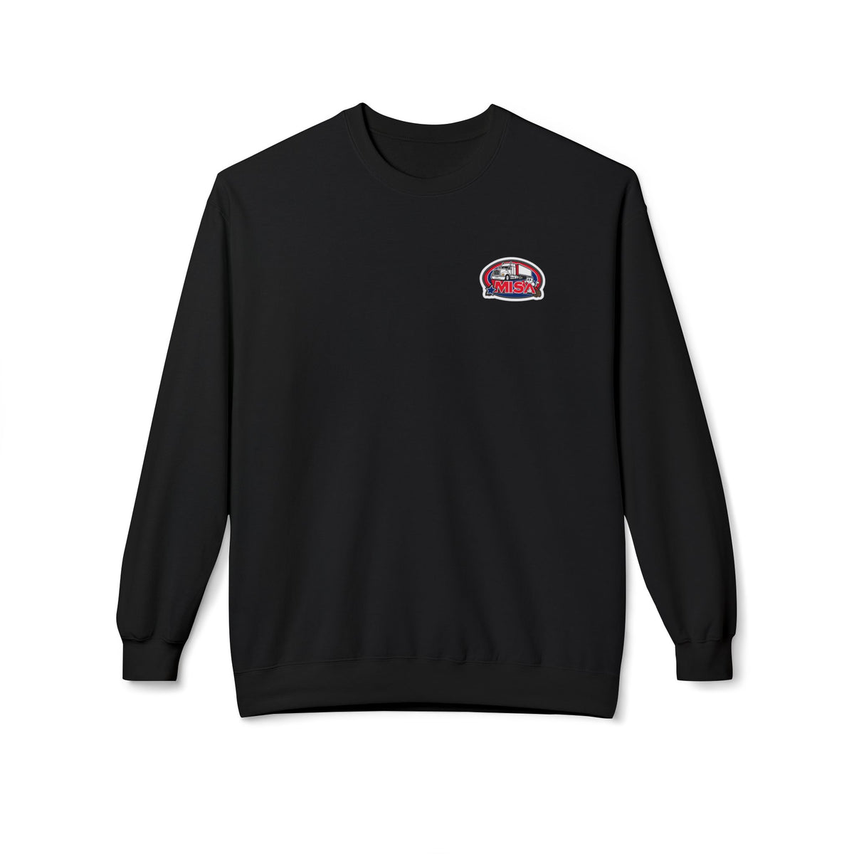 Charcoal unisex midweight softstyle fleece crewneck sweatshirt by Printify, featuring a comfortable, casual fit and soft fabric.
