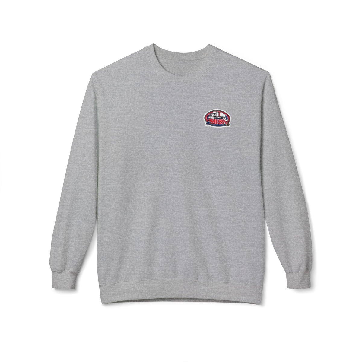 Charcoal unisex midweight softstyle fleece crewneck sweatshirt by Printify, showing the cozy, comfortable fabric and classic fit.