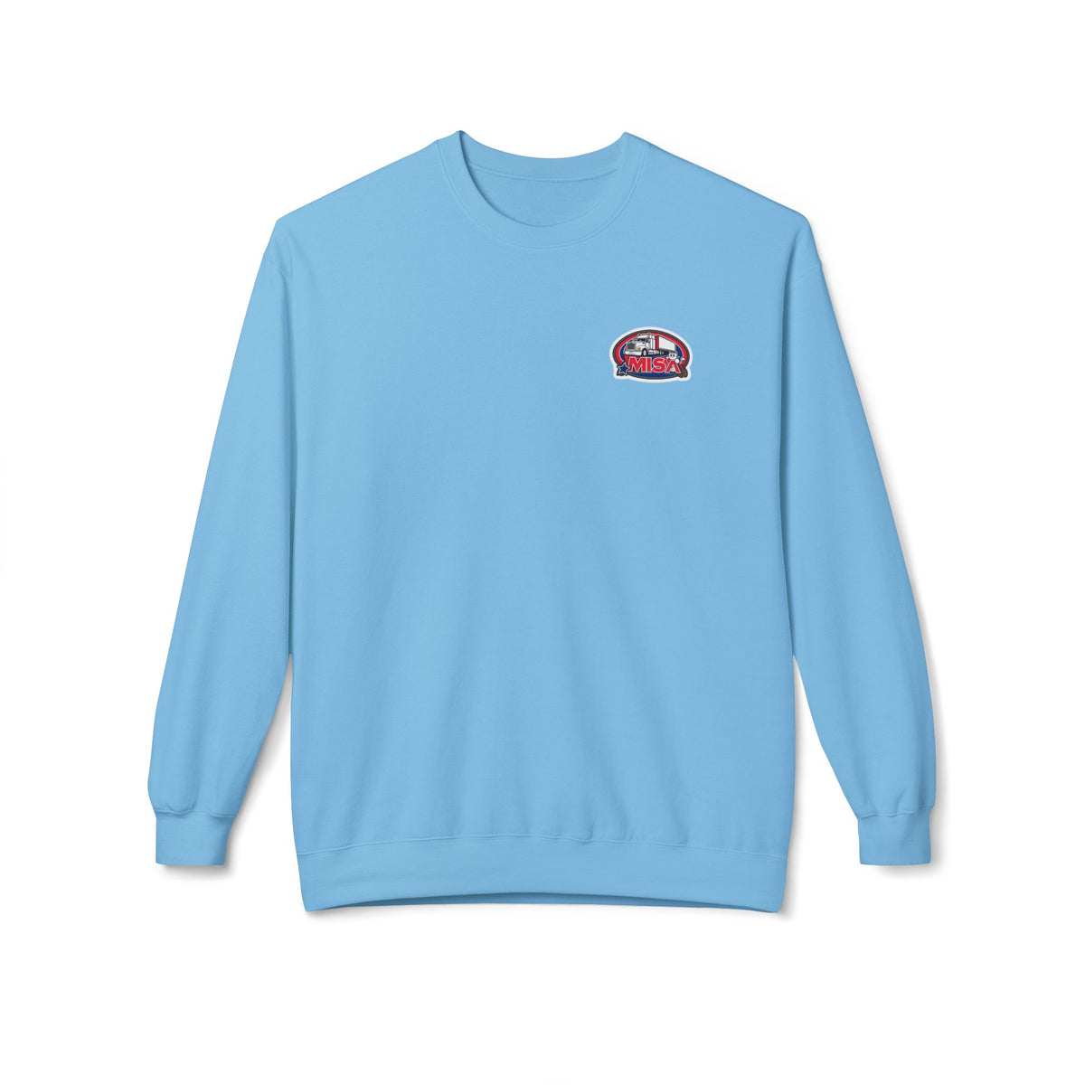 Charcoal unisex midweight softstyle fleece crewneck sweatshirt by Printify, featuring a comfortable, casual fit and cozy fabric.