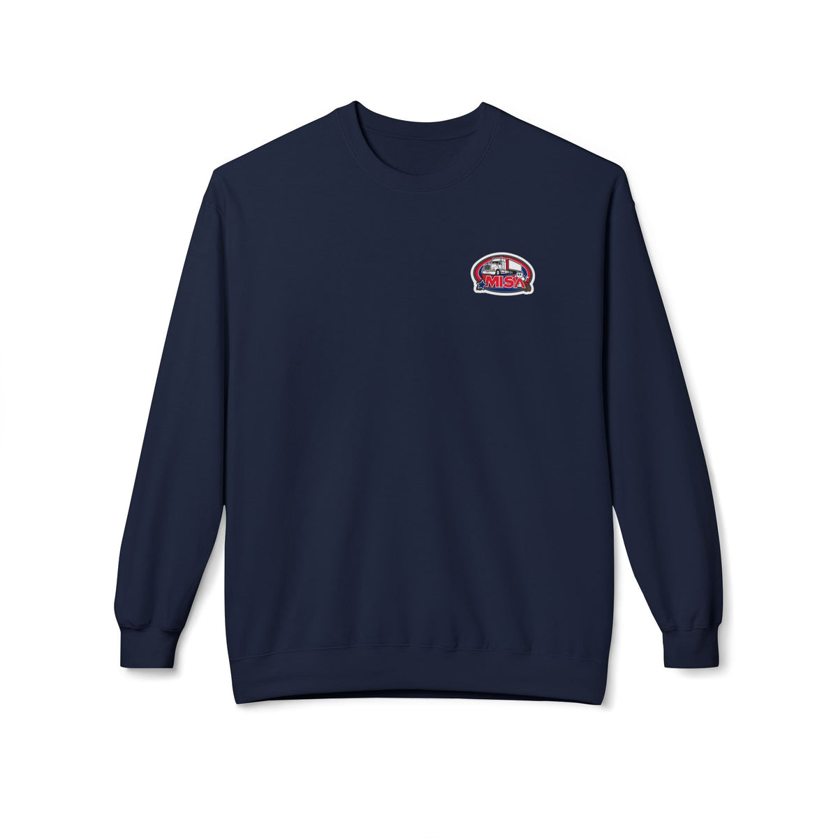 Charcoal unisex midweight softstyle fleece crewneck sweatshirt by Printify, showcasing a comfortable, casual sweatshirt design.