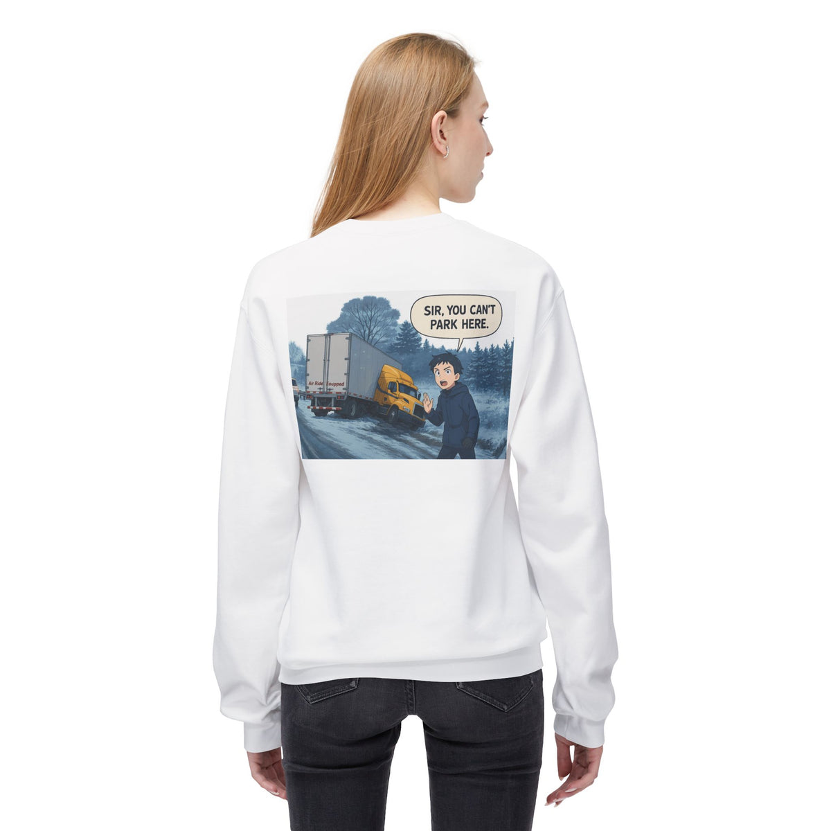 Charcoal unisex midweight fleece crewneck sweatshirt by Printify, soft and comfortable with a relaxed fit.