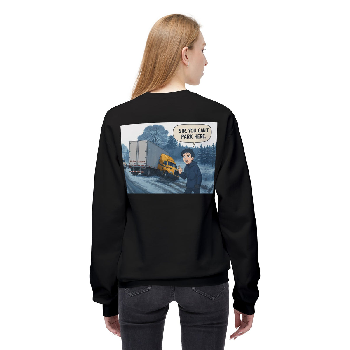 Charcoal unisex midweight softstyle fleece crewneck sweatshirt by Printify, showing a cozy, stylish sweatshirt with a ribbed collar and cuffs.
