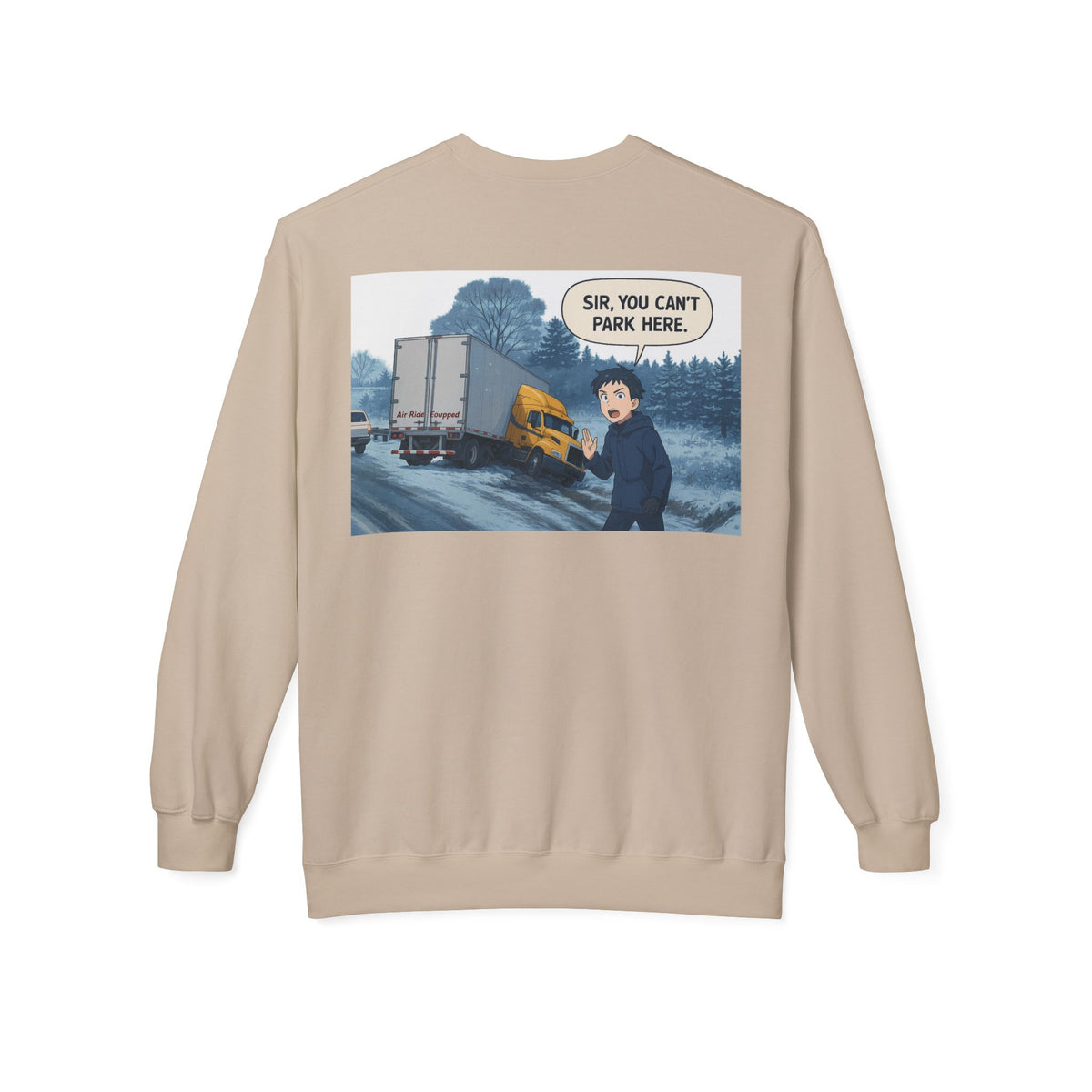 Unisex charcoal midweight softstyle fleece crewneck sweatshirt by Printify, showing the comfortable, casual fit and fabric texture.