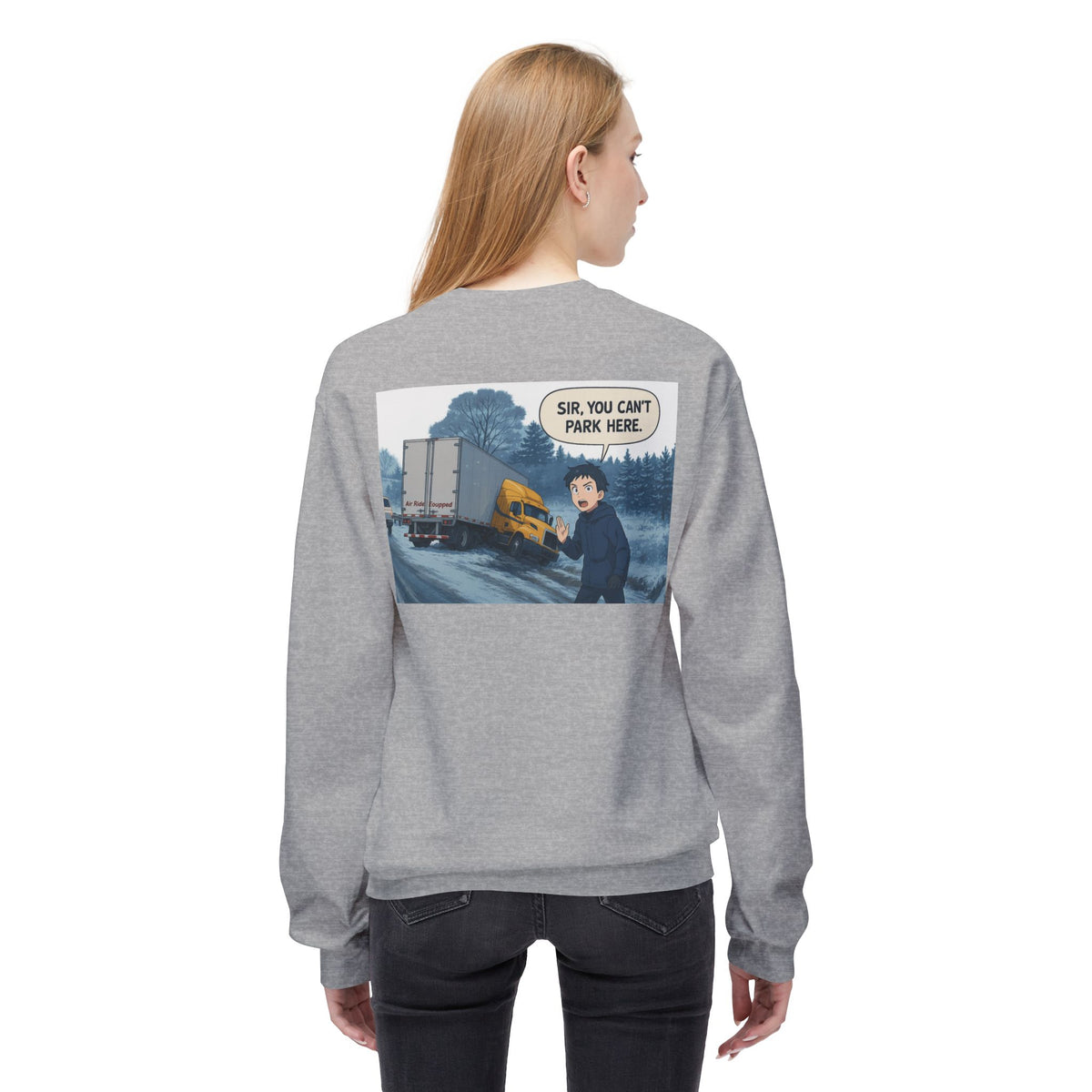 Charcoal unisex midweight fleece crewneck sweatshirt by Printify, soft, comfortable, with a relaxed fit and cozy fabric.