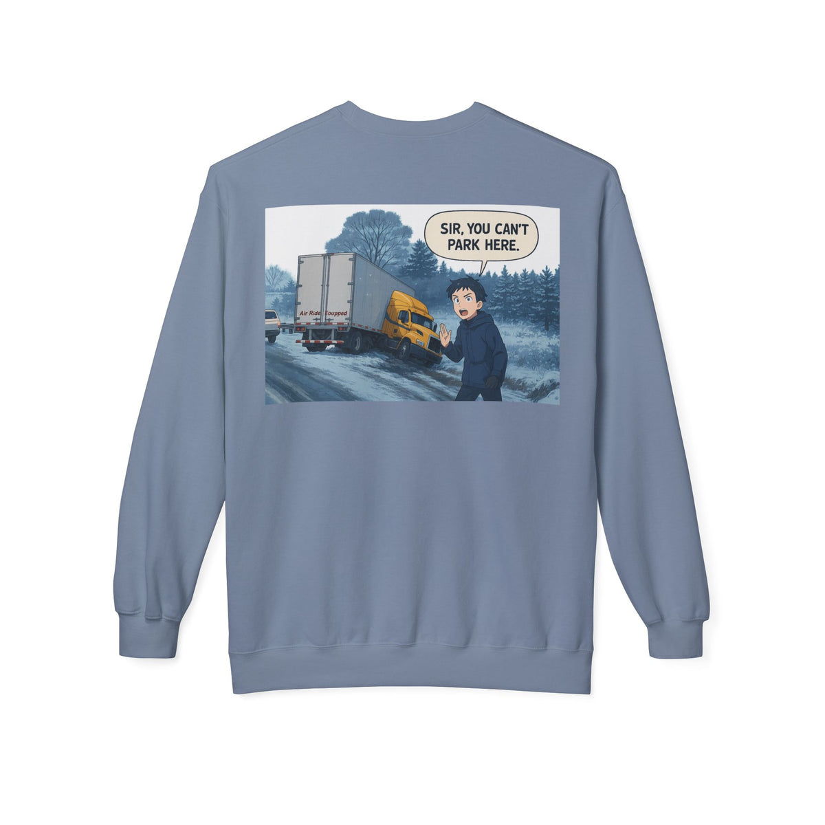 Charcoal unisex midweight softstyle fleece crewneck sweatshirt by Printify, showing a cozy, casual sweatshirt with a relaxed fit.