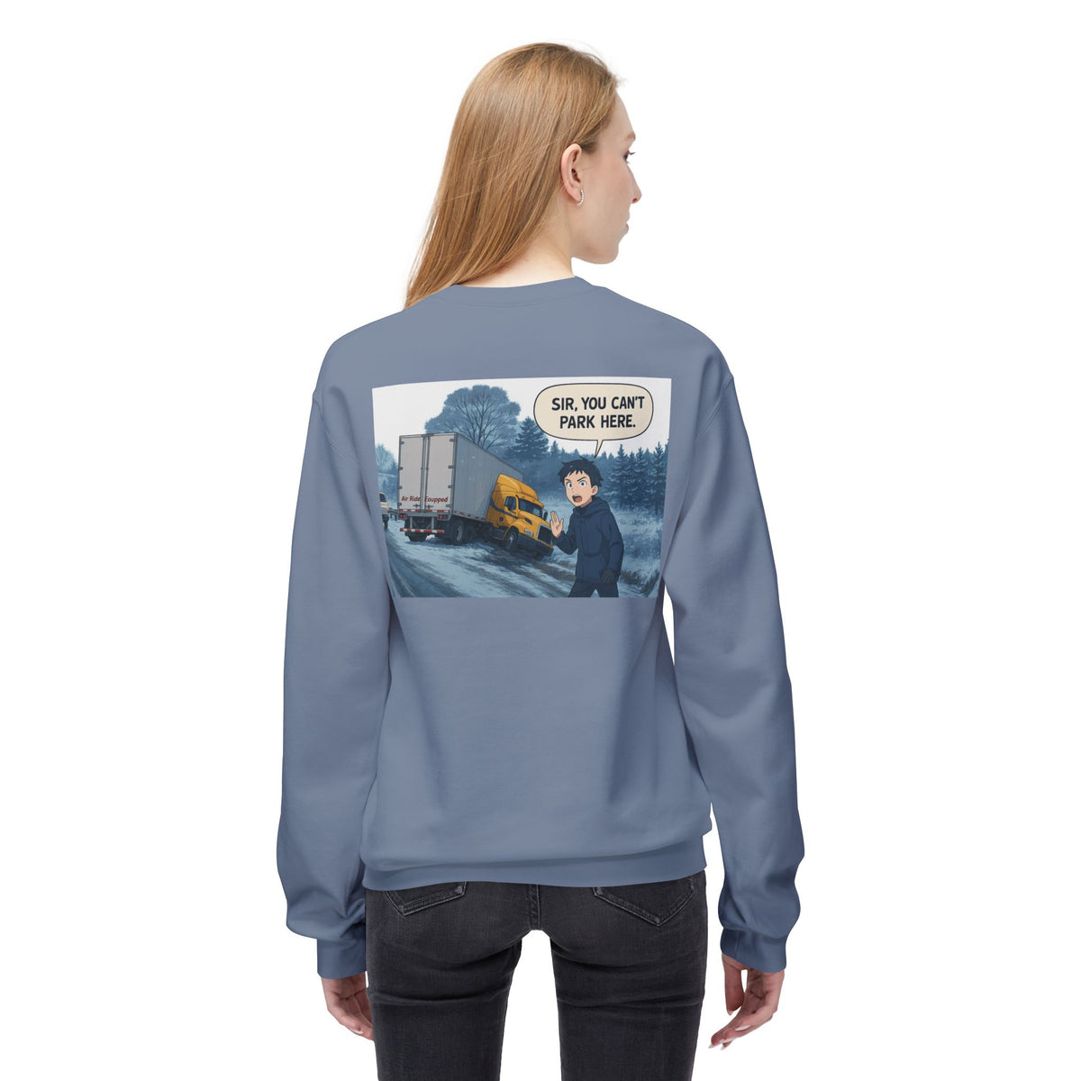 Charcoal unisex midweight fleece crewneck sweatshirt by Printify, soft and comfortable with a relaxed fit.