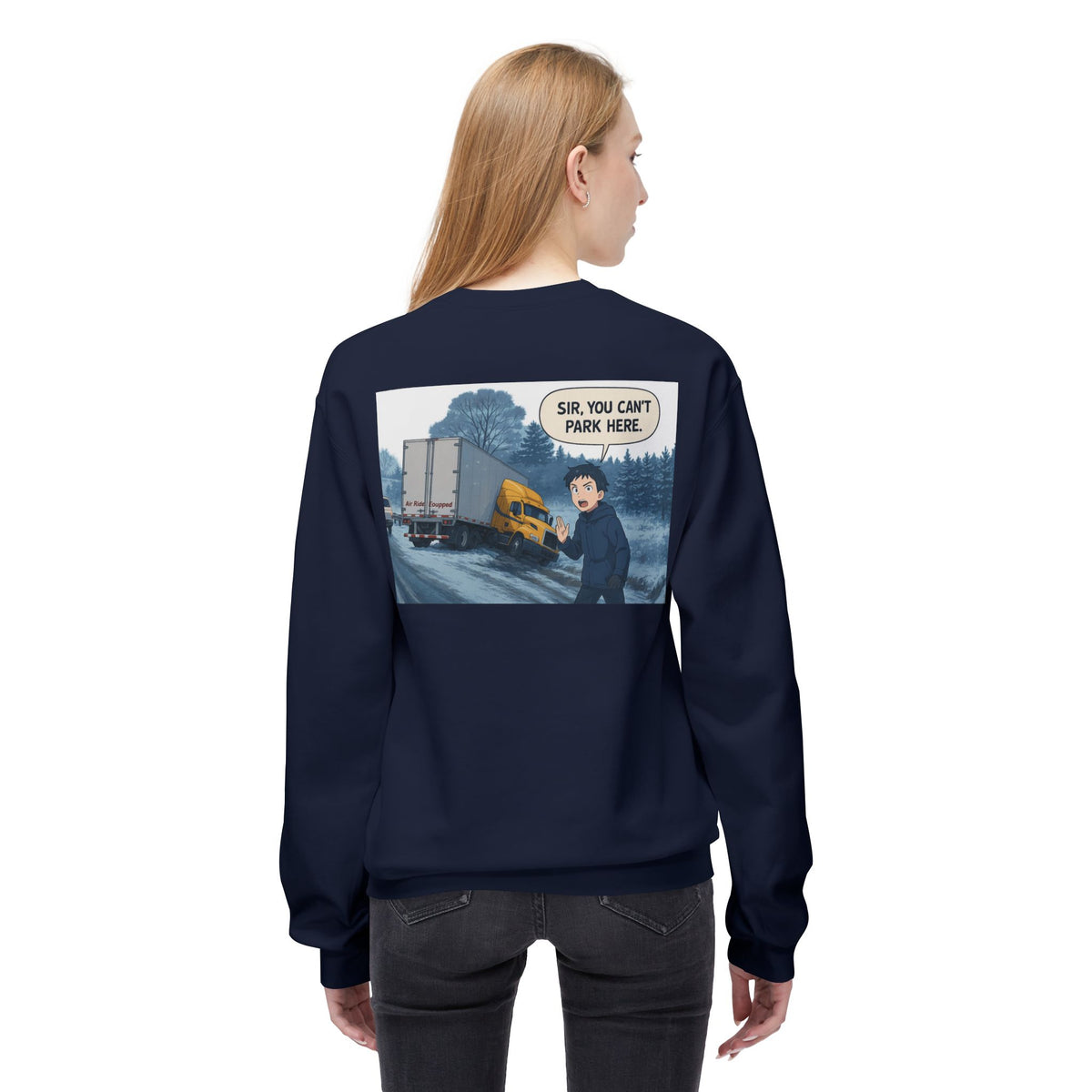 Charcoal unisex midweight softstyle fleece crewneck sweatshirt by Printify, showing the comfortable fleece fabric and classic crew neckline.
