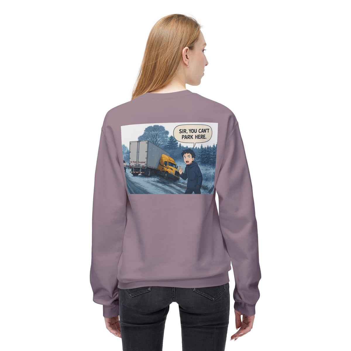 Charcoal unisex midweight fleece crewneck sweatshirt by Printify, soft stylish sweatshirt with comfortable fit.