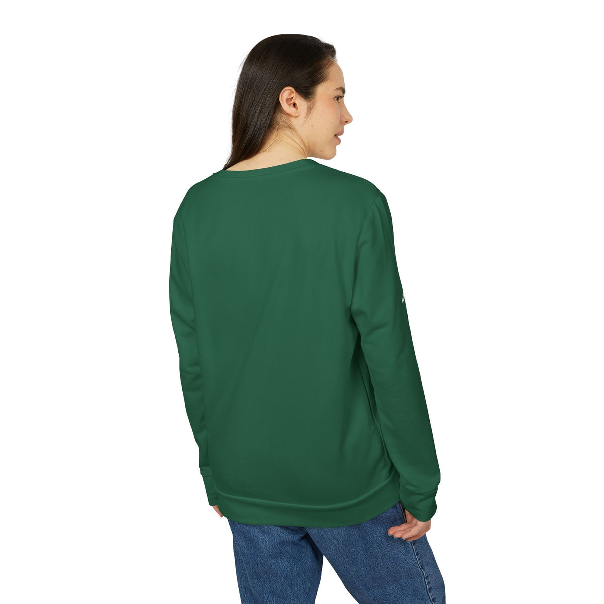 Printify trucking humor crewneck sweatshirt in collegiate green featuring "I'll Sleep When I'm Done" design, casual and comfortable.