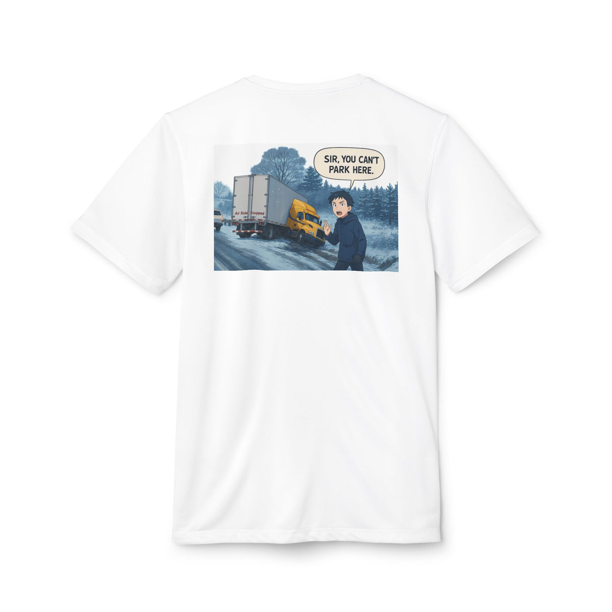 Black Heather Adidas unisex graphic sport T-shirt with humorous print, ideal for casual wear and everyday outings.