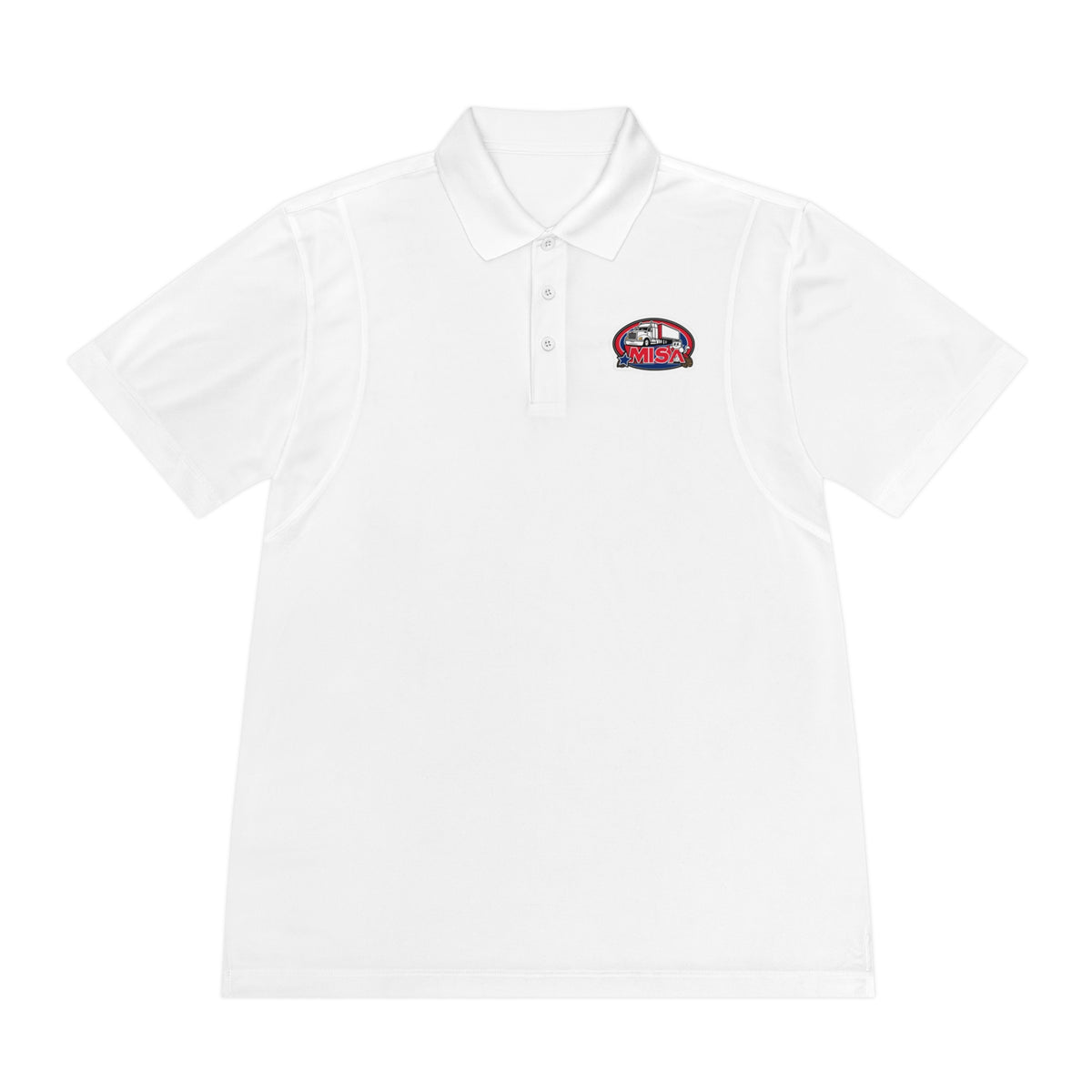 Black men's sport polo shirt by Printify featuring a humorous cartoon design, casual wear t-shirt for everyday style.