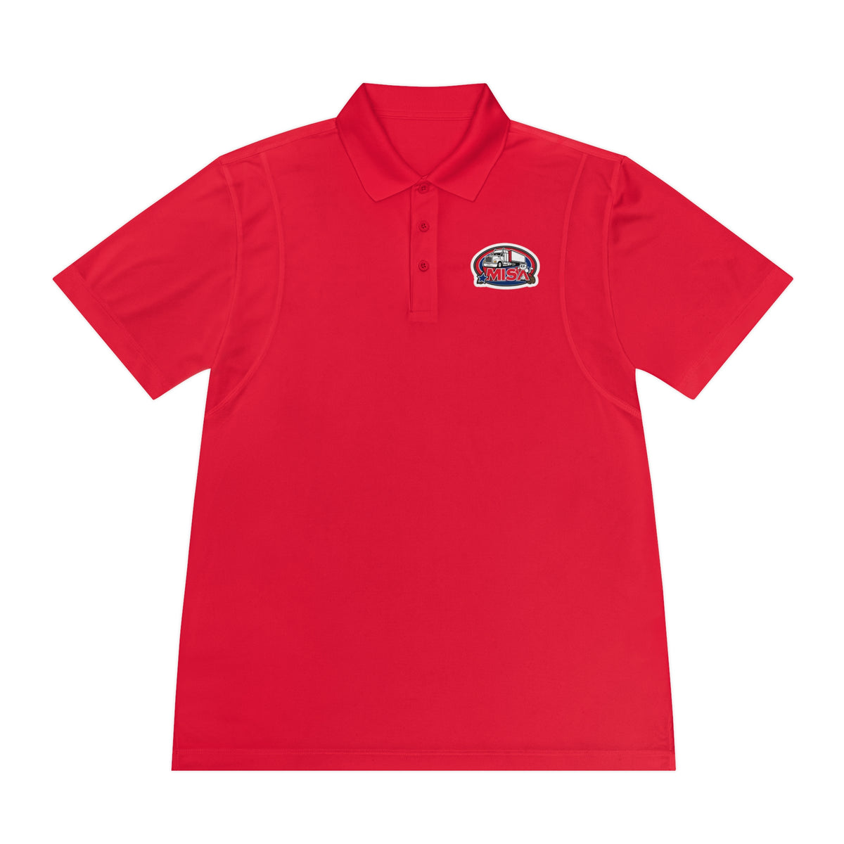 Black men's sport polo shirt by Printify featuring a humorous cartoon design, ideal for casual wear and everyday style.