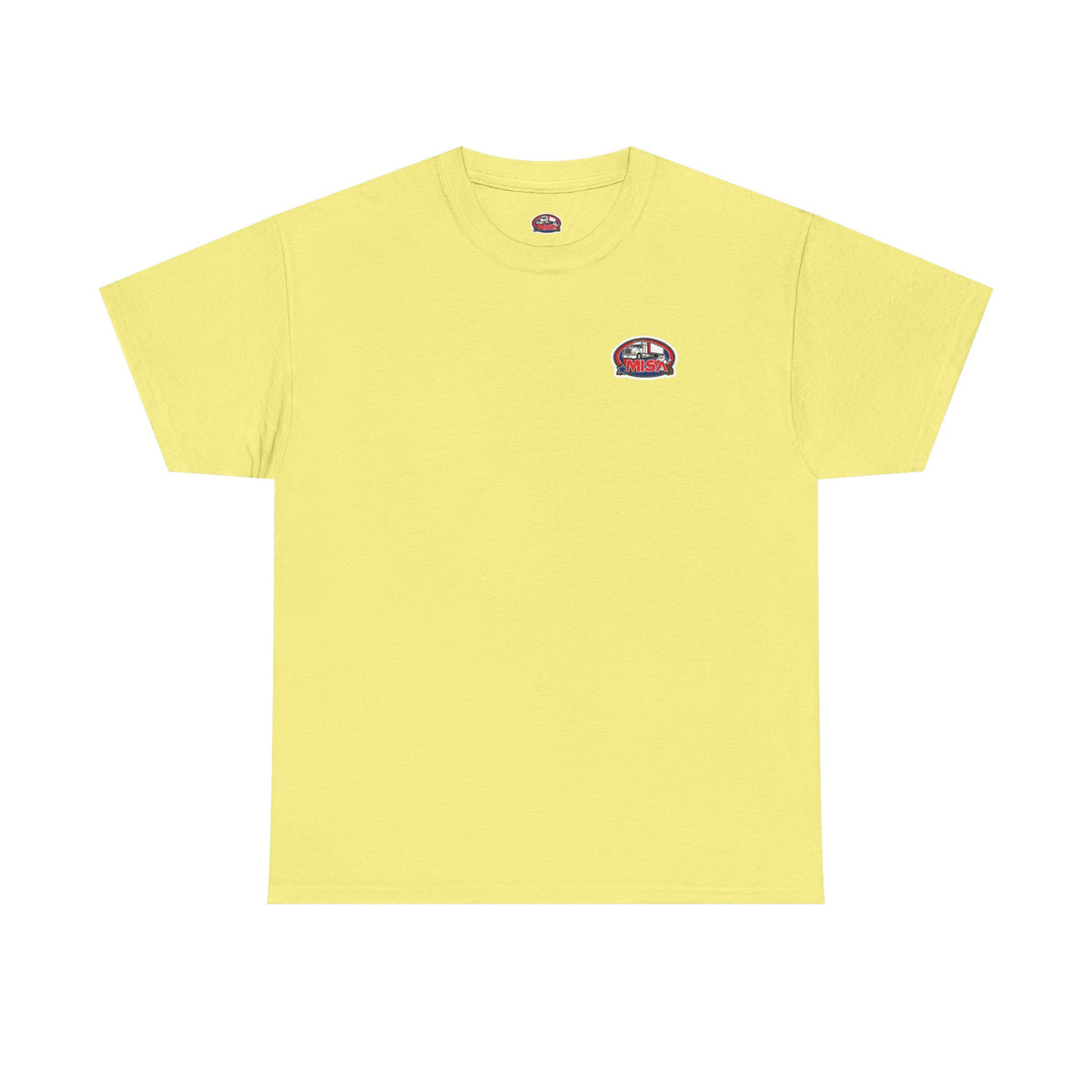 Unisex heavy cotton T-shirt with humorous "Sir, You Can't Park Here!" print, in cornsilk color, by Printify.
