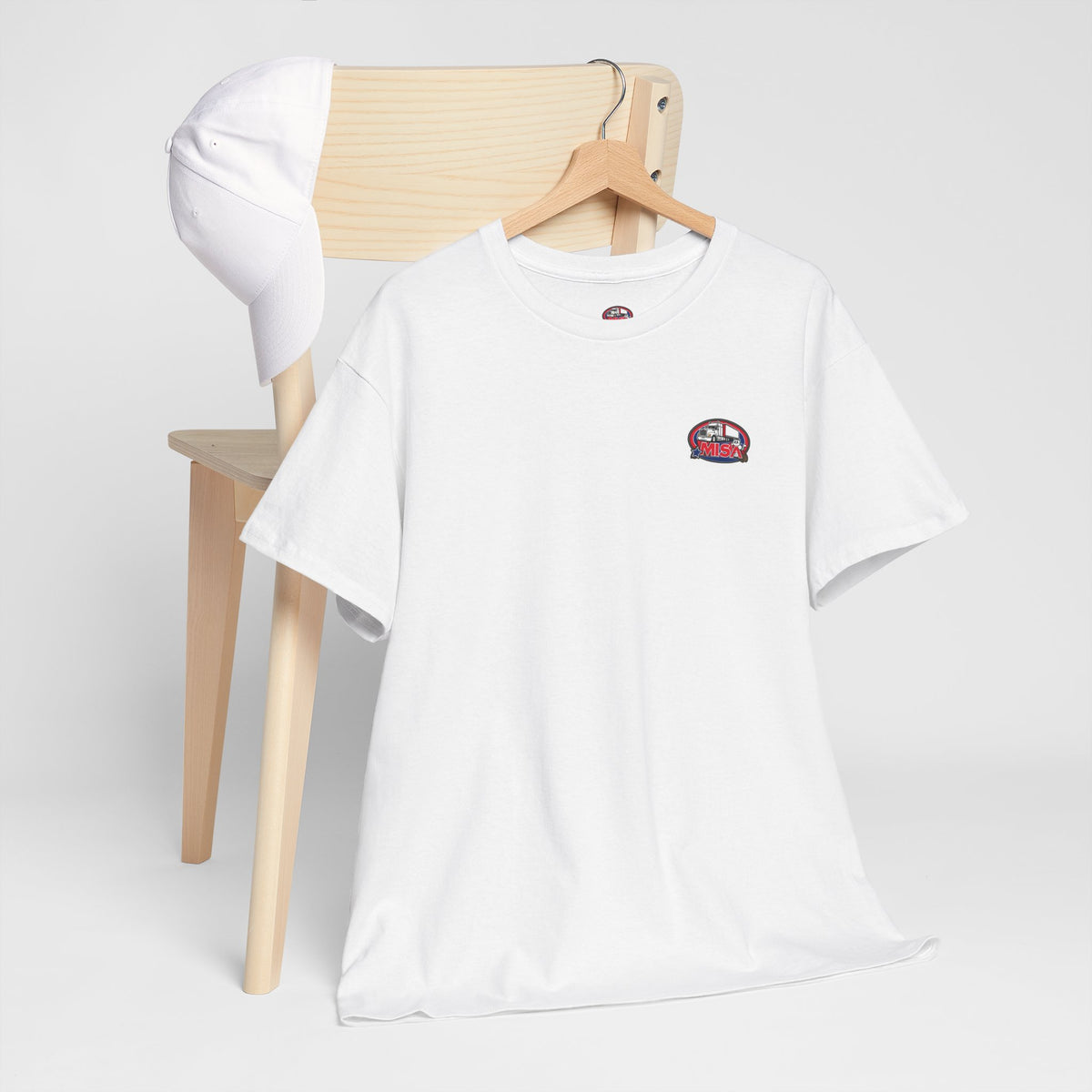 Unisex heavy cotton T-shirt with humorous "Sir, You Can't Park Here!" print, in cornsilk color, by Printify.