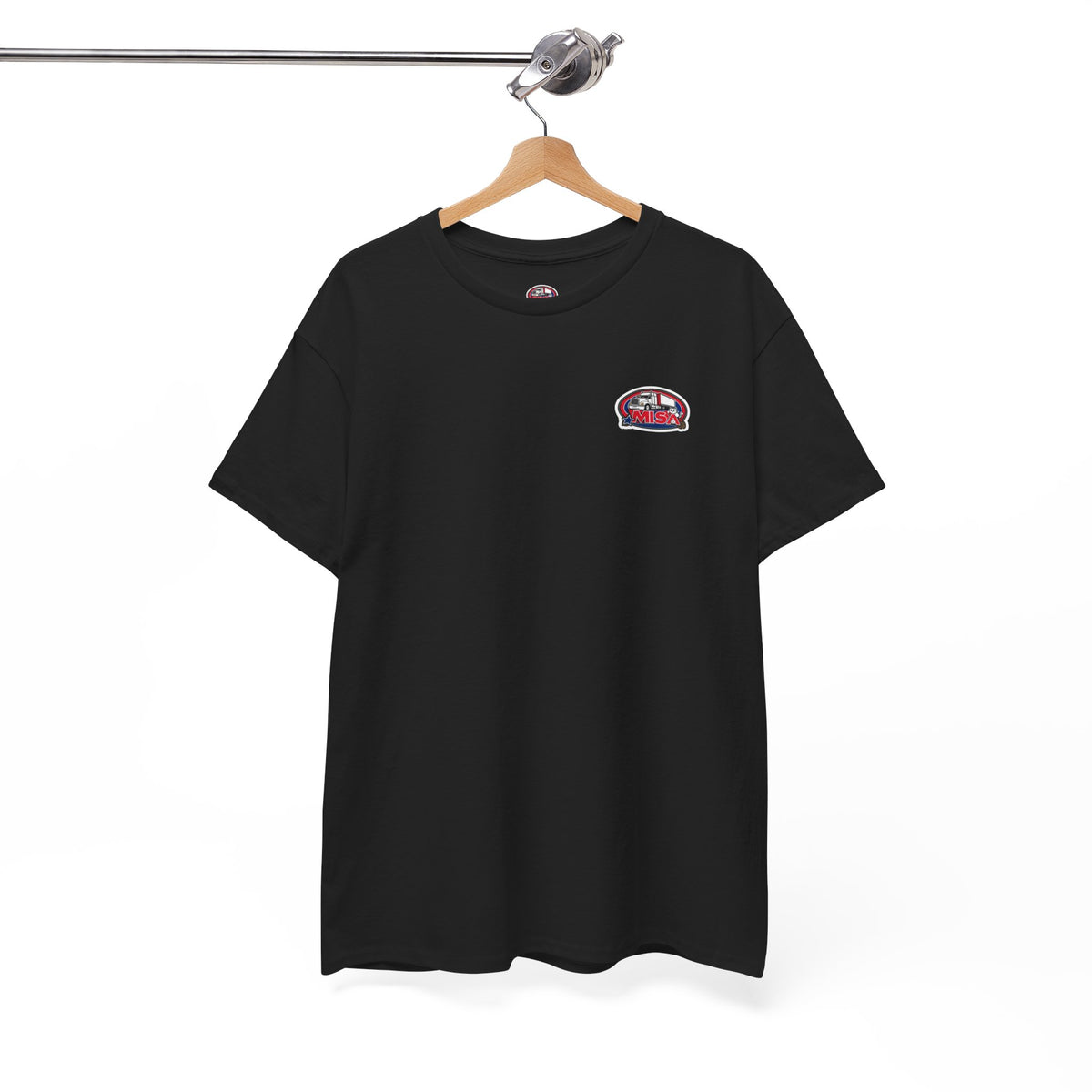 Unisex heavy cotton T-shirt by Printify with humorous "Sir, You Can't Park Here!" slogan on corn silk fabric.