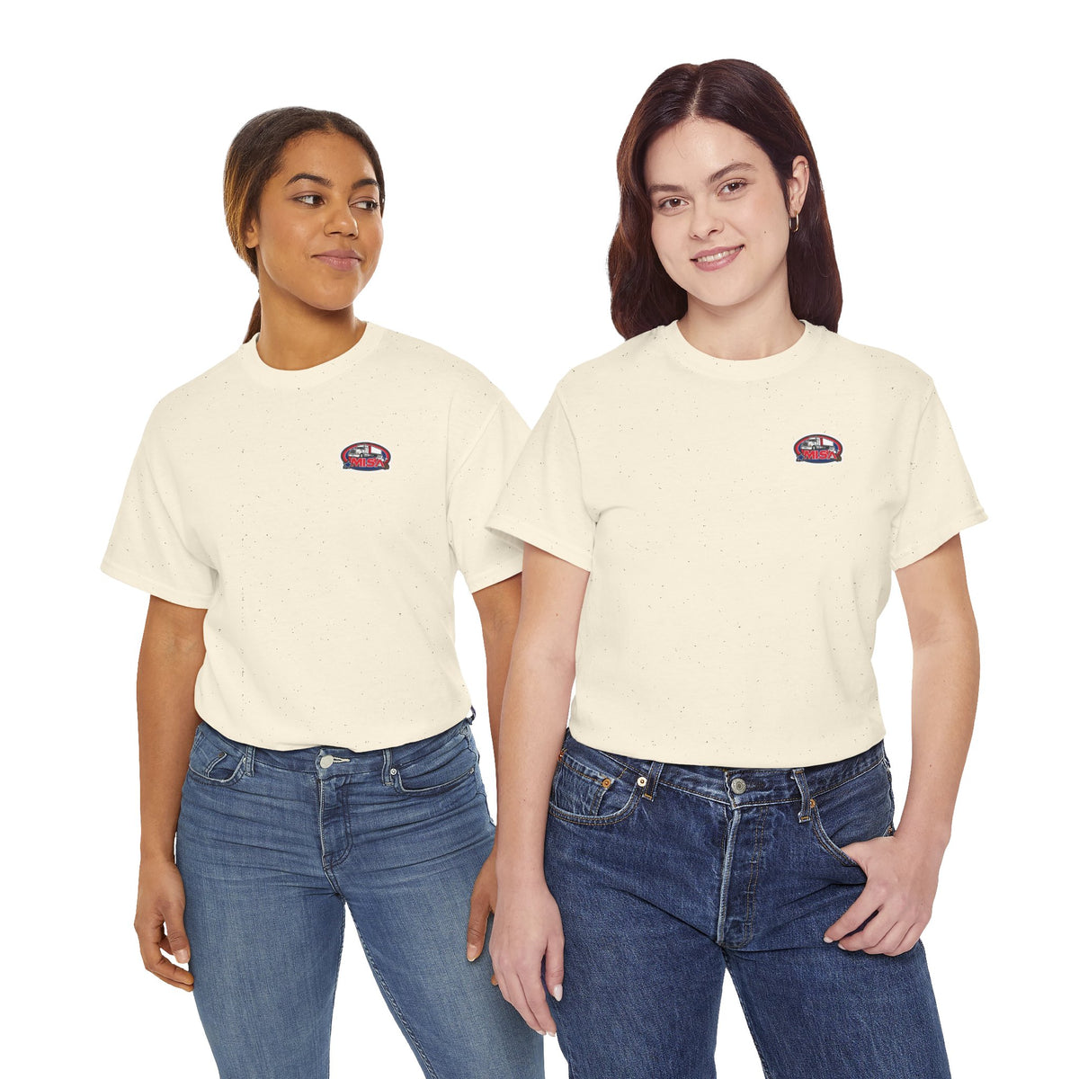 Unisex heavy cotton T-shirt with humorous "Sir, You Can't Park Here!" print, by Printify in cornsilk color.