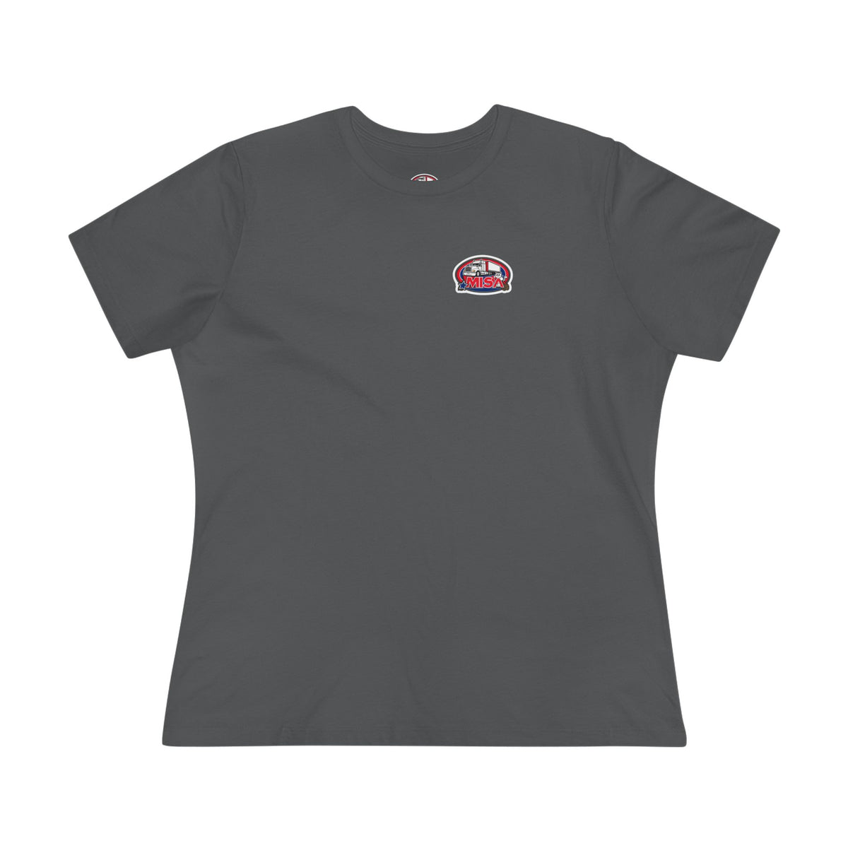 Patriotic women's cotton T-shirt from Printify featuring "We Drive America's Economy" slogan and American flag design.