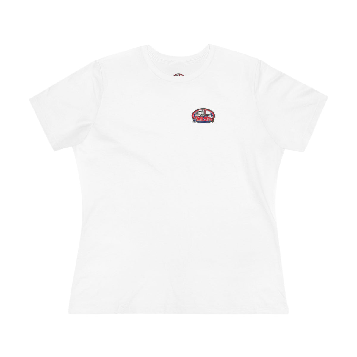 Women's cotton T-shirt with "We Drive America’s Economy" graphic, athletic heather fabric, by Printify.