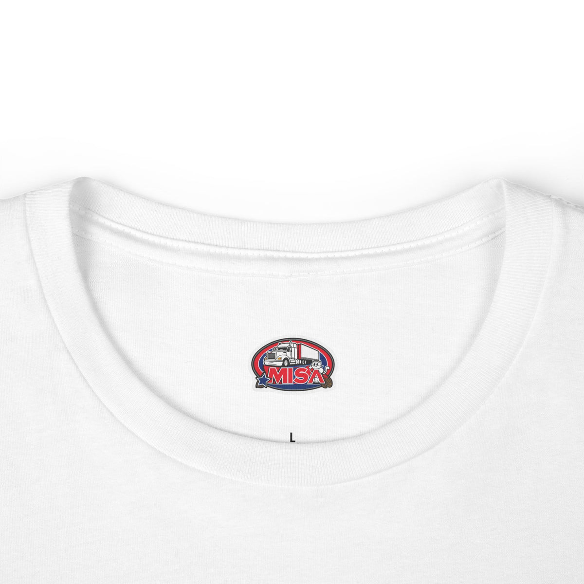 Women's cotton T-shirt by Printify featuring a "We Drive America's Economy" graphic design on an athletic Heather fabric.