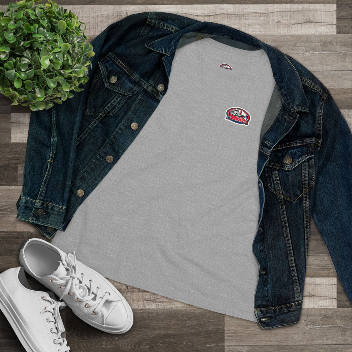 Women's cotton T-shirt by Printify featuring a "We Drive America's Economy" graphic on heather athletic fabric.