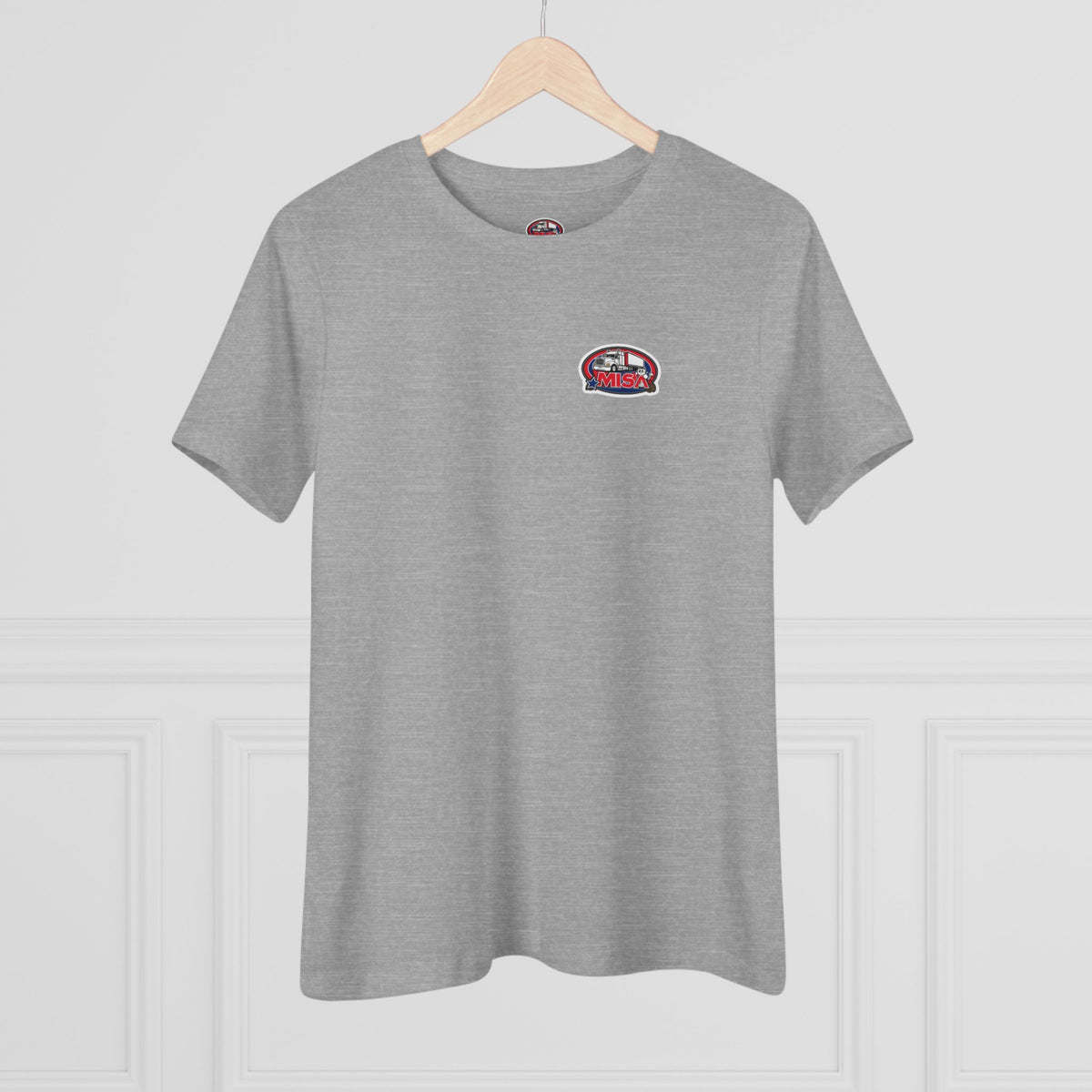 Women's cotton T-shirt with "We Drive America's Economy" graphic, athletic Heather Printify brand, casual and comfortable fit.