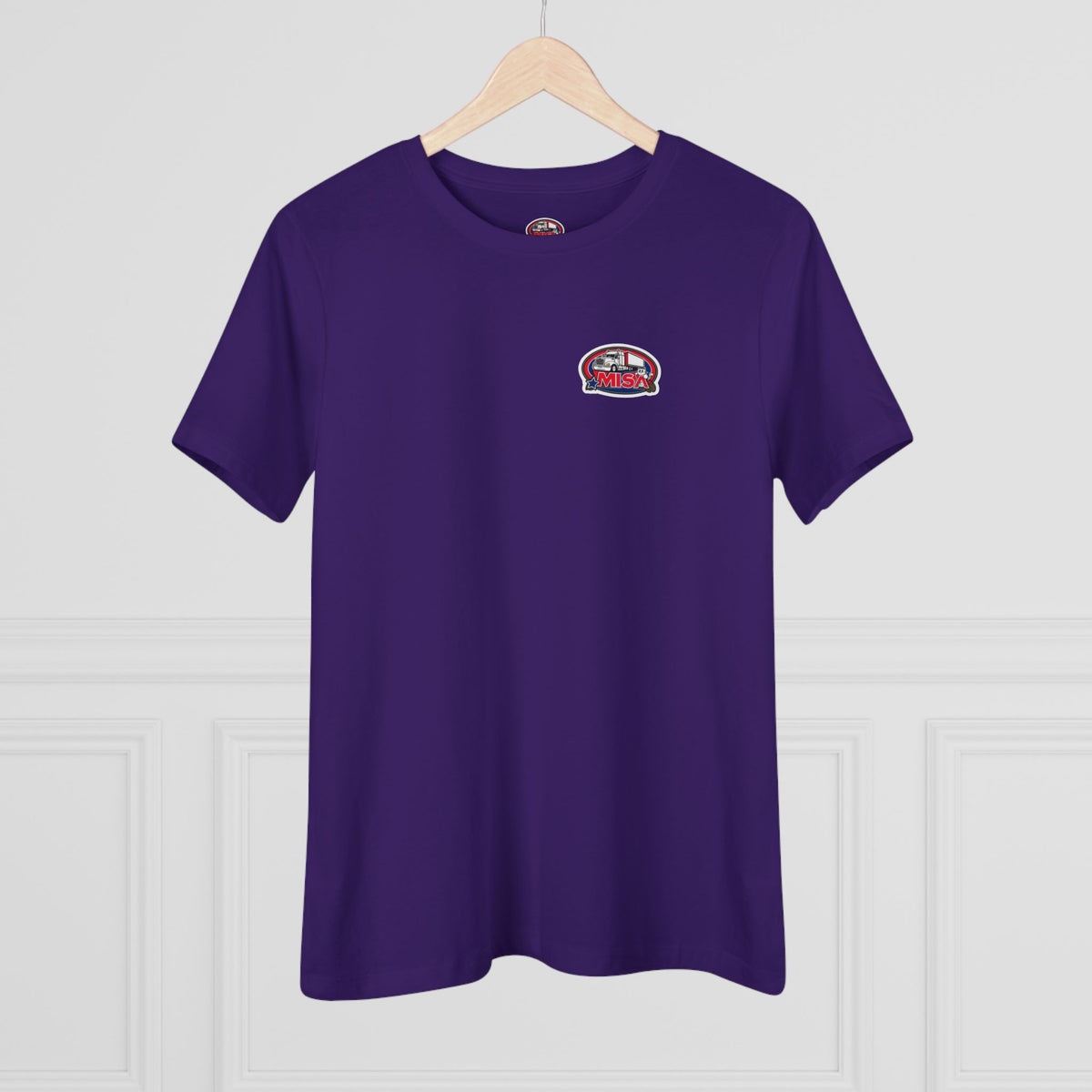 Women's cotton T-shirt with "We Drive America's Economy" graphic, athletic heather fabric, by Printify.