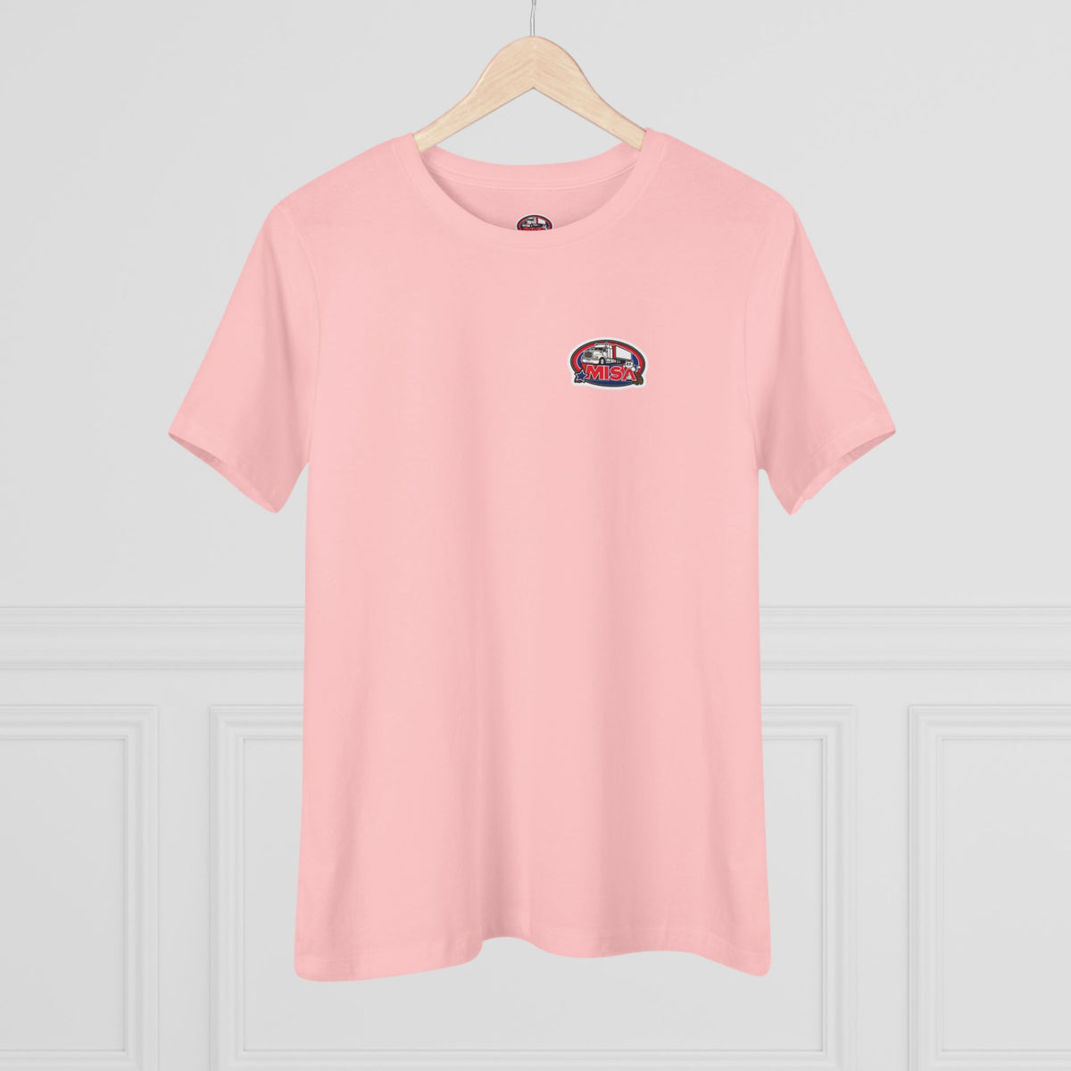 Women's cotton T-shirt by Printify featuring a "We Drive America's Economy" graphic in athletic heather fabric.