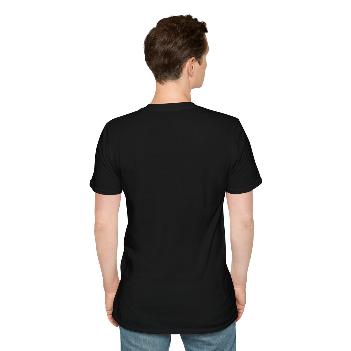 Unisex charcoal softstyle T-shirt with vintage truck design and "We Drive America's Economy" slogan, by Printify.