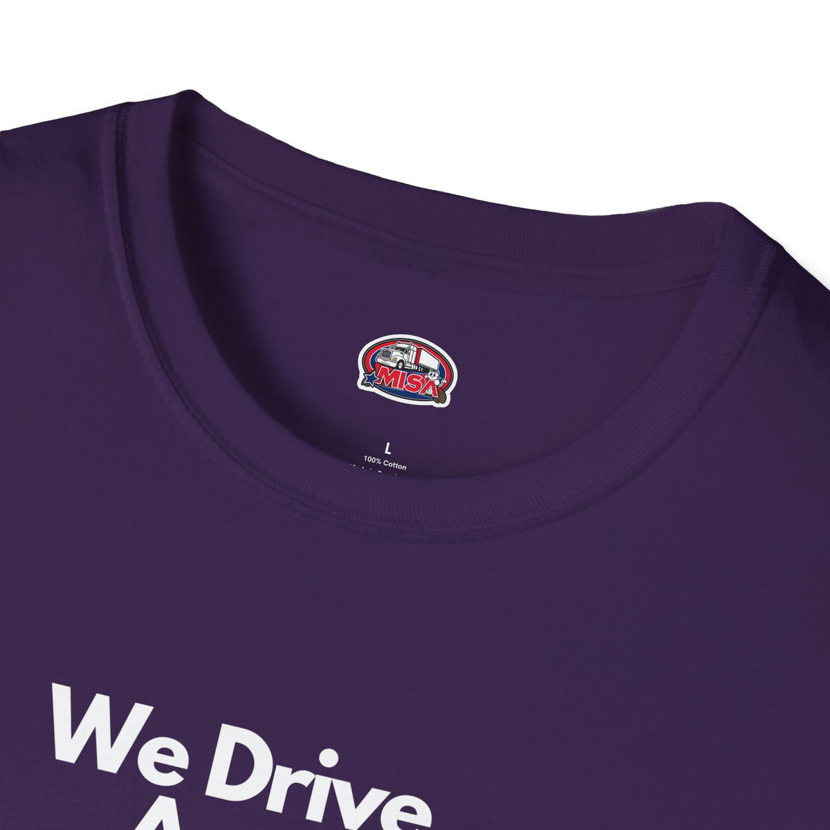 Charcoal unisex softstyle T-shirt with vintage truck design and "We Drive America's Economy" slogan, by Printify.