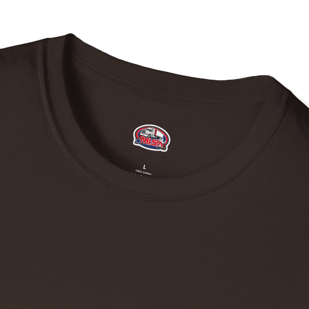 Dark heather Trucking Collection T-Shirt by Printify featuring bold text celebrating the worst market in a decade.