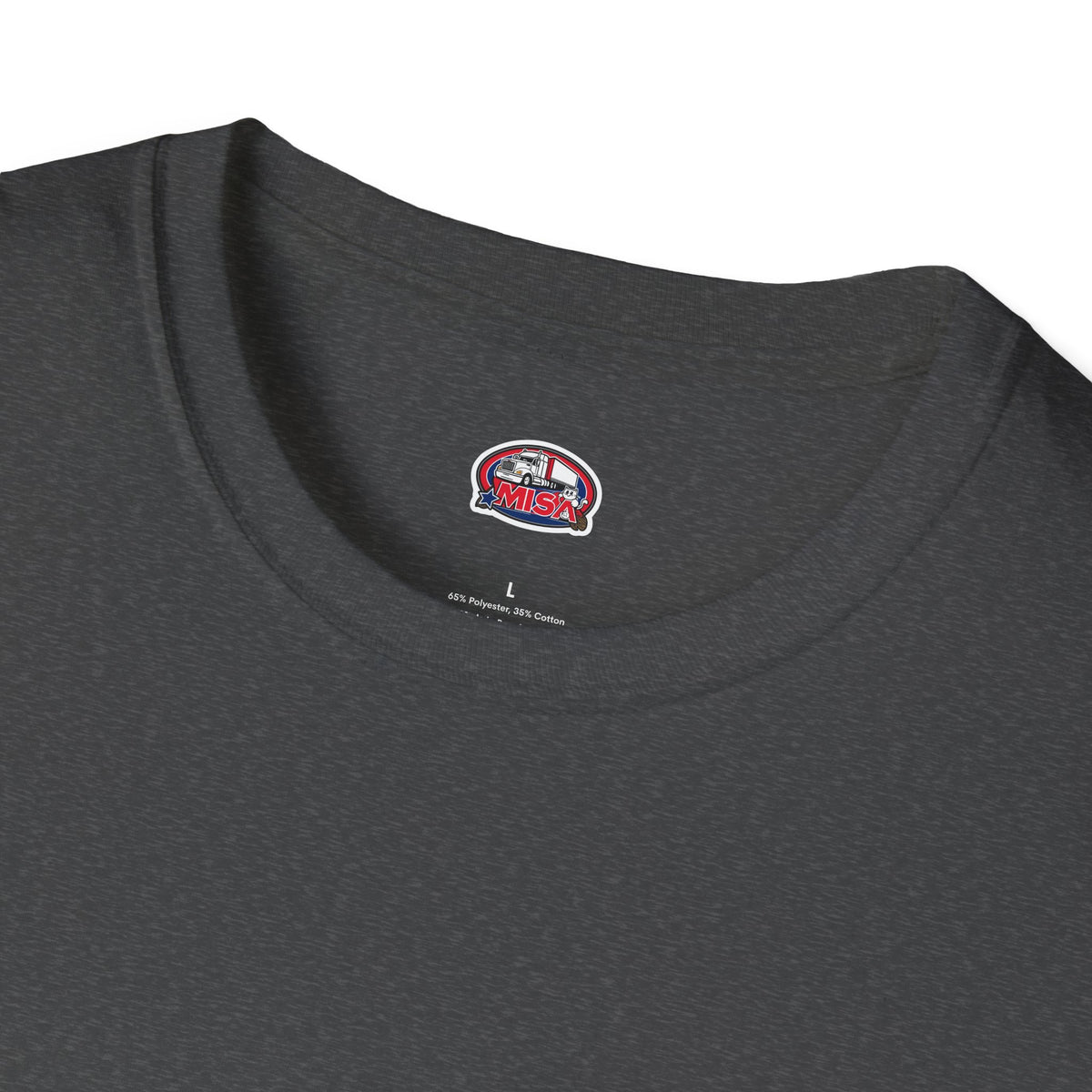 Dark heather Trucking Collection T-Shirt by Printify featuring bold design celebrating the worst market in a decade.