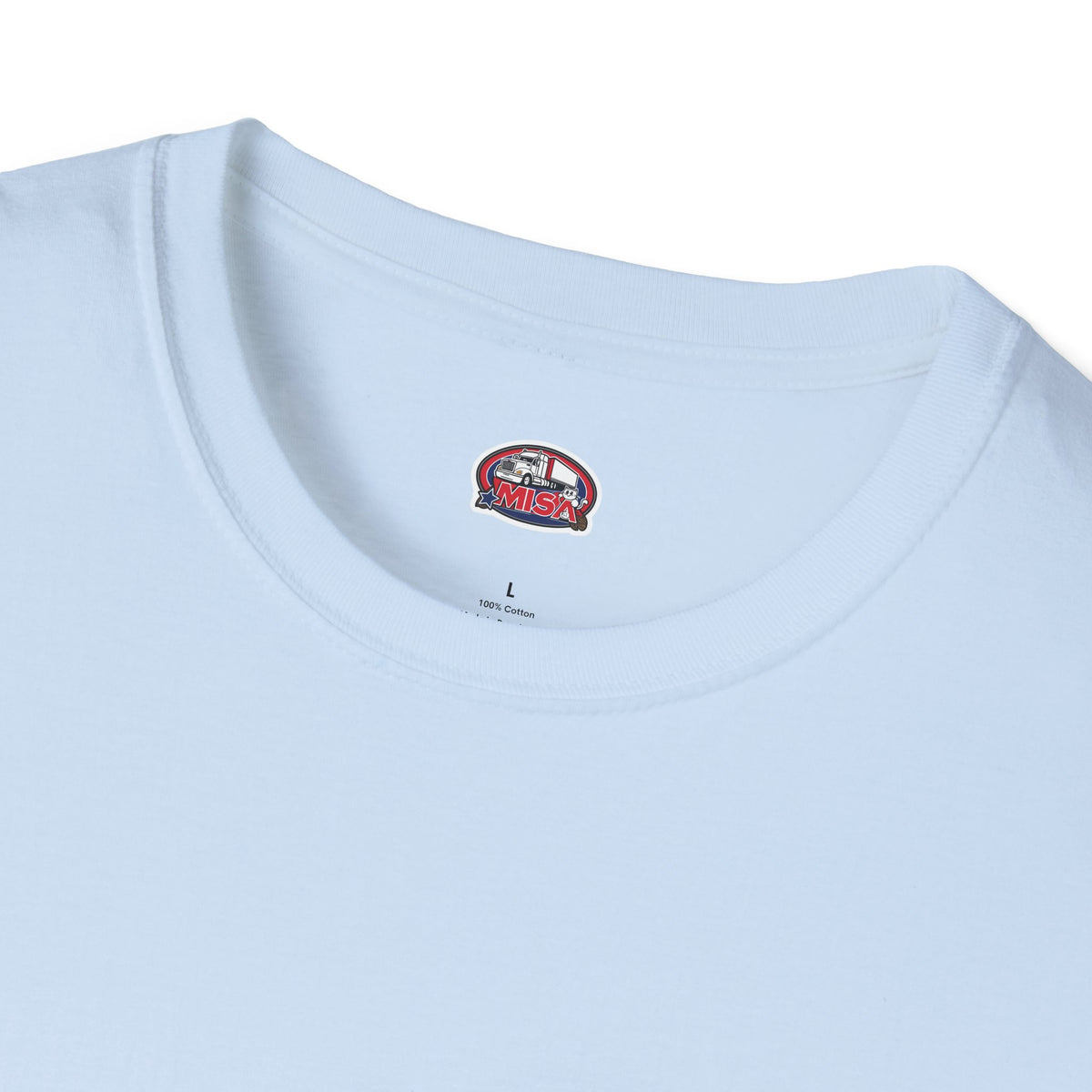 Heather navy unisex T-shirt from Printify's Trucking Melting Down collection, featuring trucking and freight broker graphics.