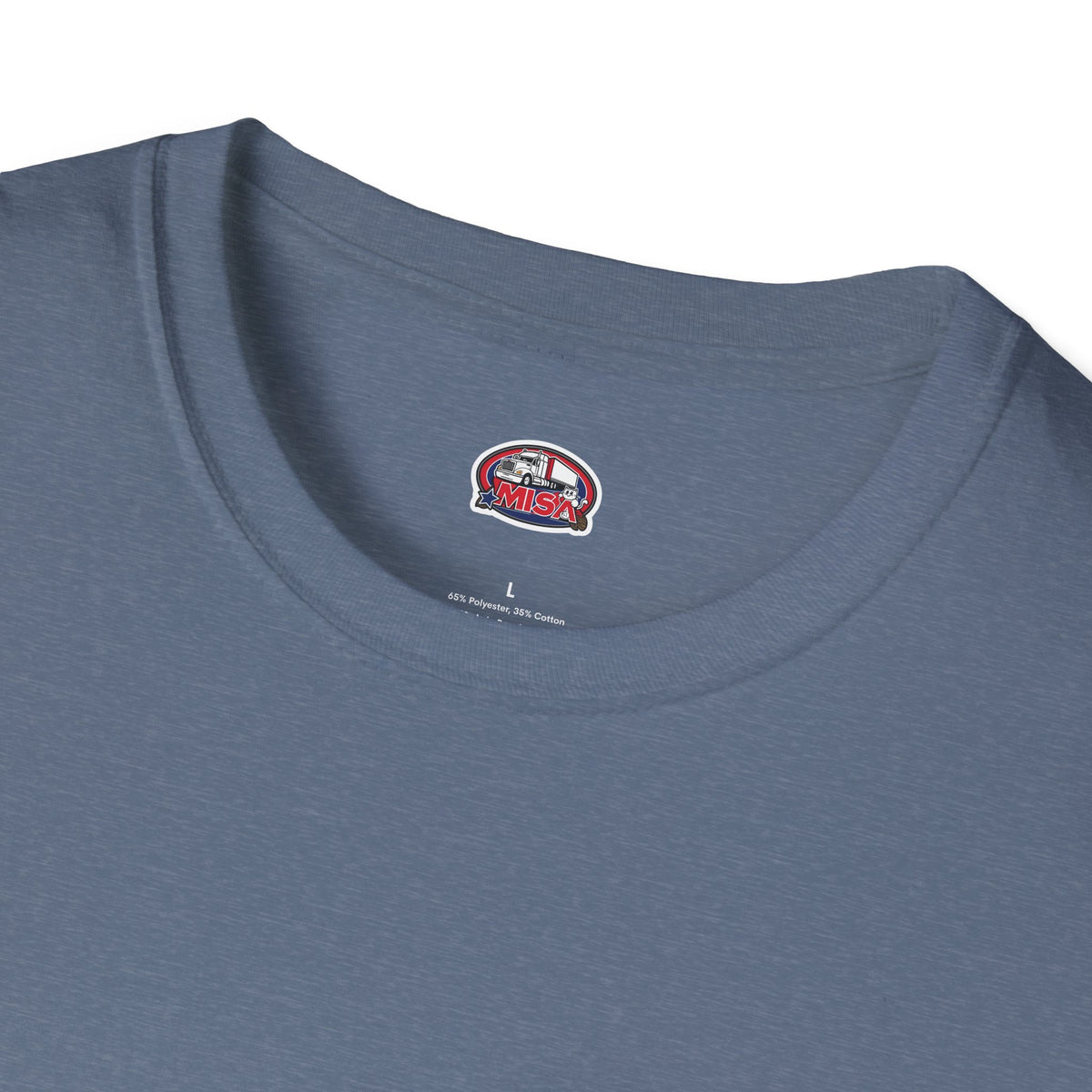 Unisex Heather Navy T-Shirt from Printify's Trucking Melting Down collection, featuring trucking and freight broker graphics.