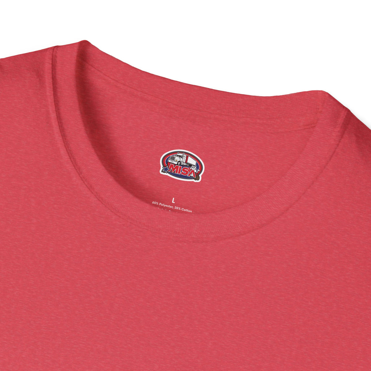 Heather navy unisex T-shirt from Printify's Trucking Melting Down collection, designed for freight brokers and truckers.